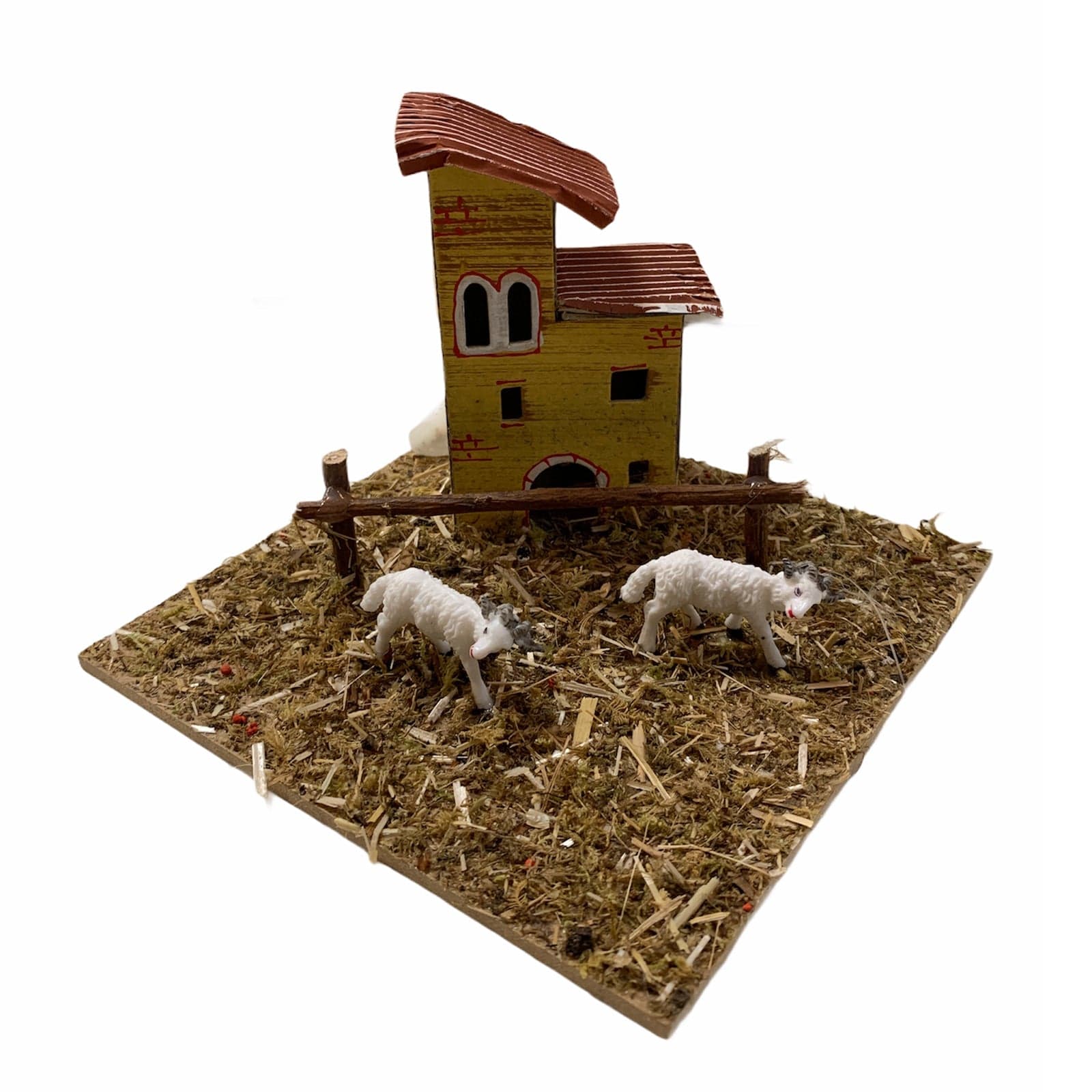 Casetta con animali per presepe natalizio capanna da 15 x 15 x 11 cm - 6