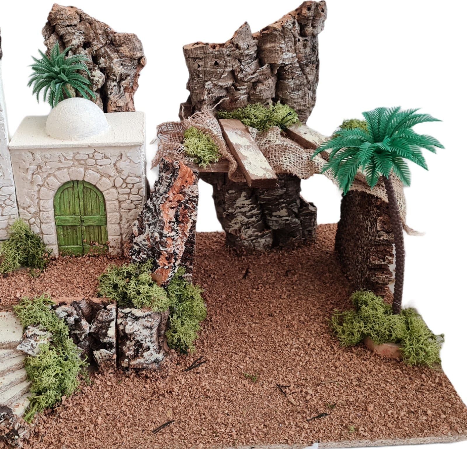 Paesaggio arabo con capanne e case vuote per presepe natalizio 58 x 33 x h37 cm - 3