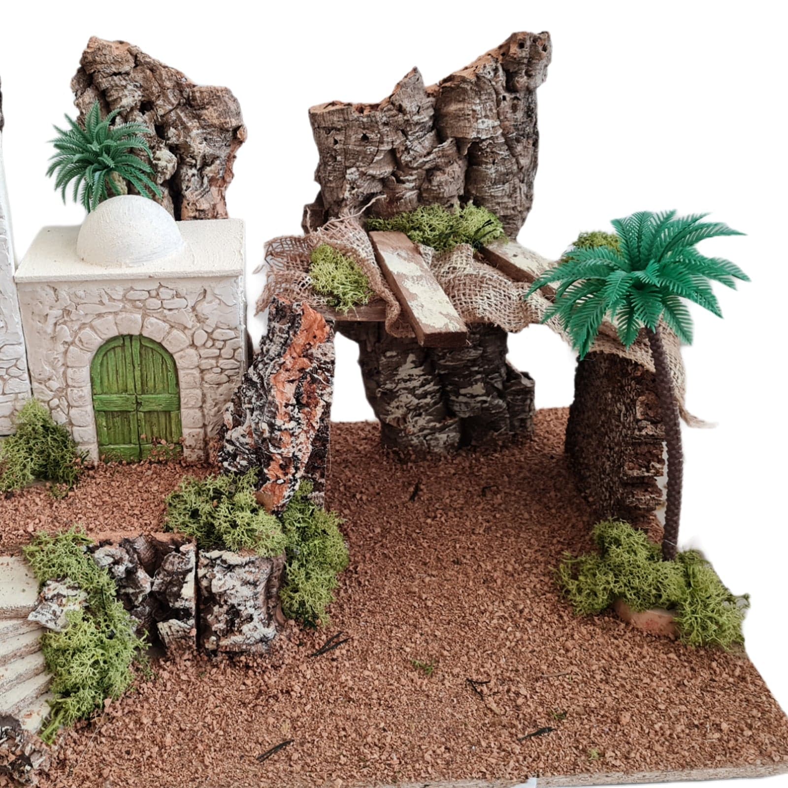 Paesaggio arabo con capanne e case vuote per presepe natalizio 58 x 33 x h37 cm - 3