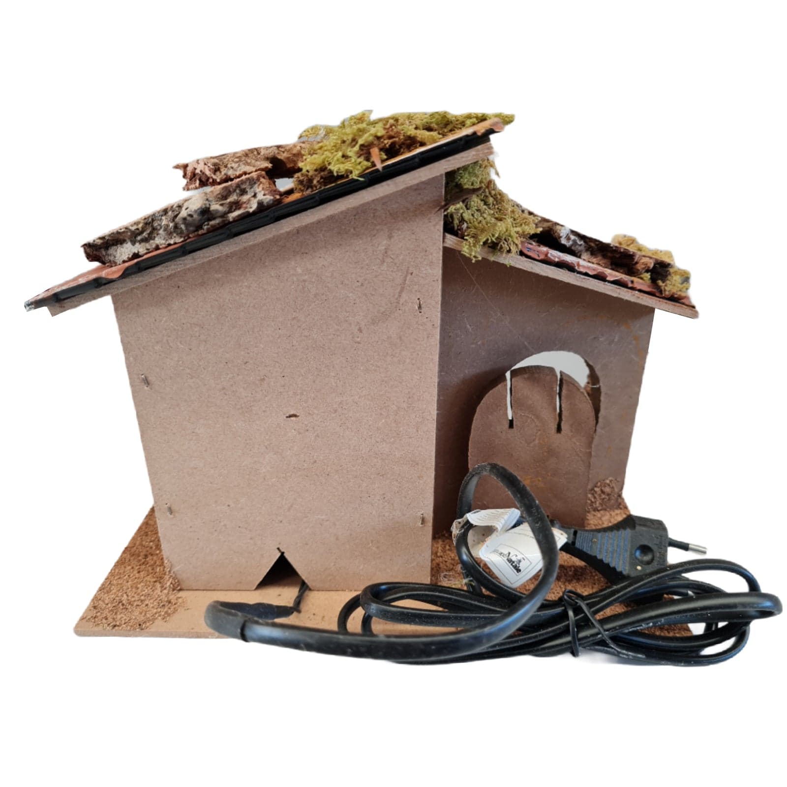 Mulino a vento per presepe in sughero e legno alimentato a corrente h 19 cm - 2