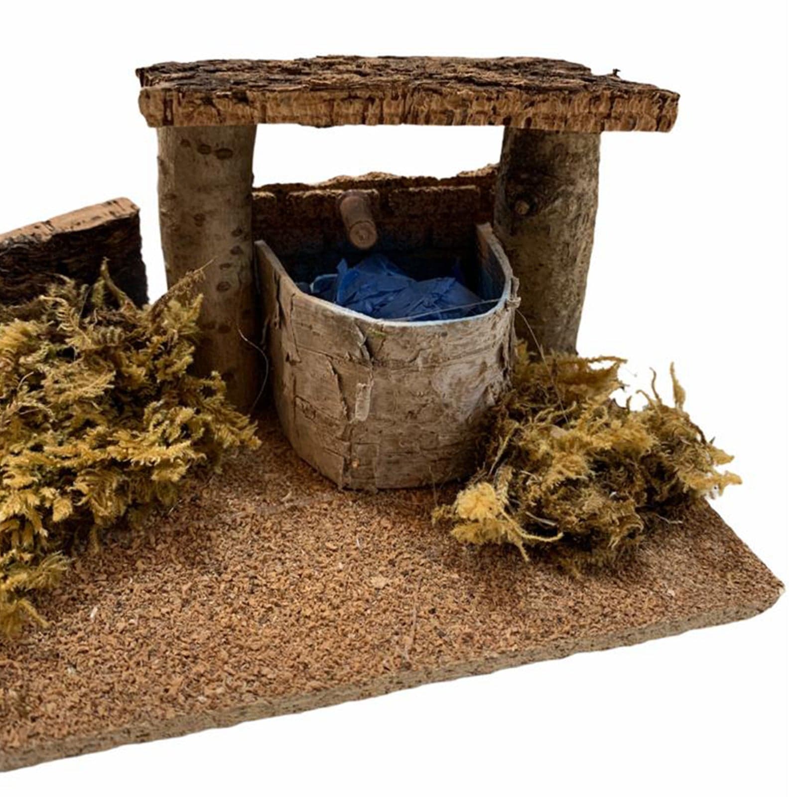 Scena per presepe pozzo in legno e sughero h 10 cm - 2