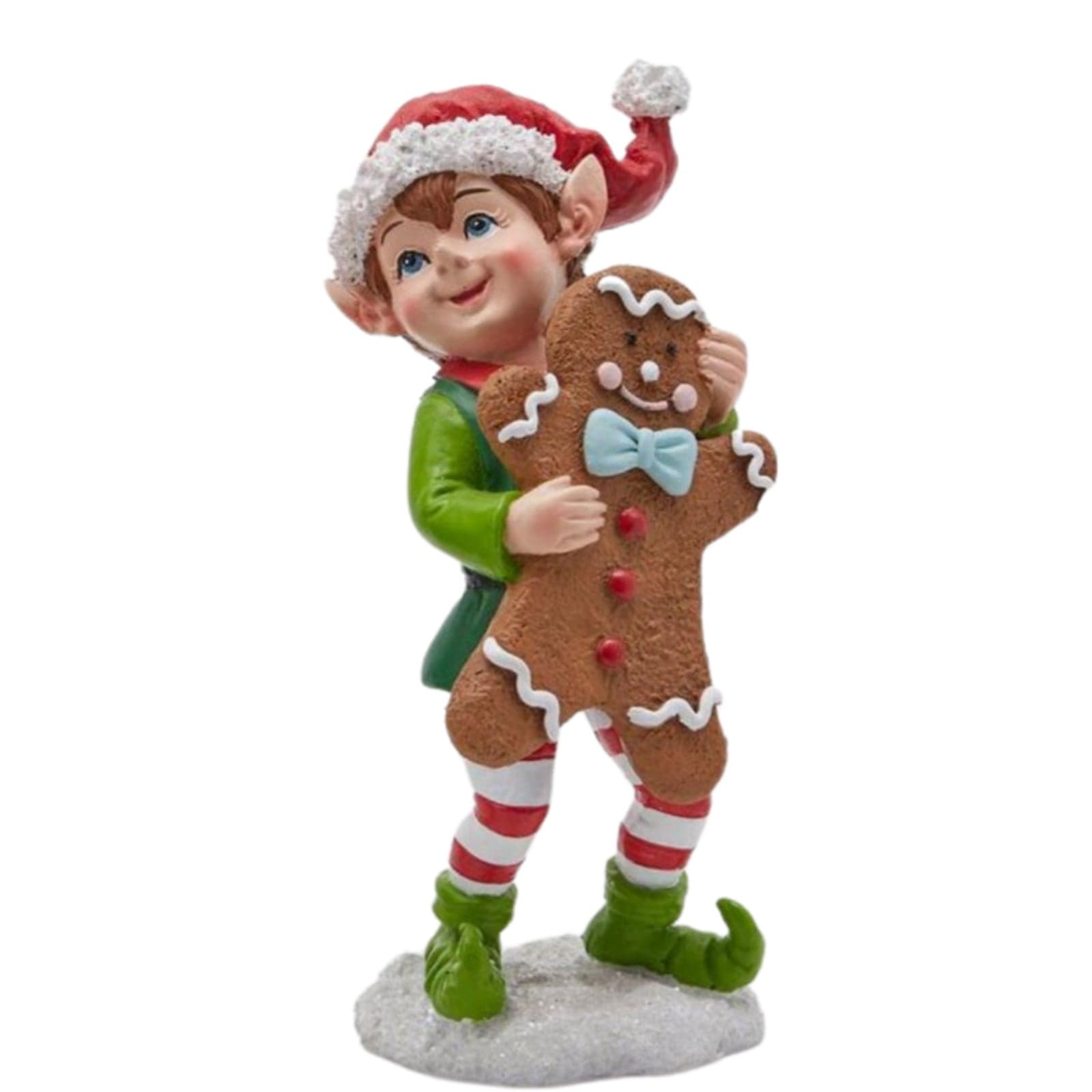Statuetta di Elfo che trasporta un Biscotto di pan di zenzero, in poliresina da 17 cm - 2