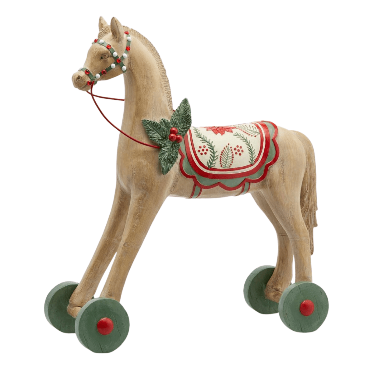 Cavallo con ruote, giocattolo in poliresina color nocciola - 2