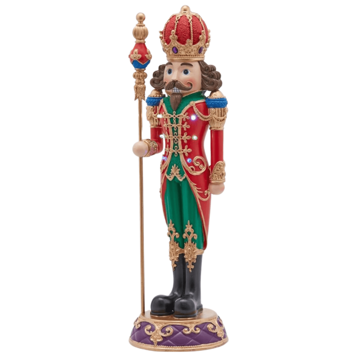 Soldatino schiaccianoci natalizio decorazione in poliresina rossa h 50 cm - 3