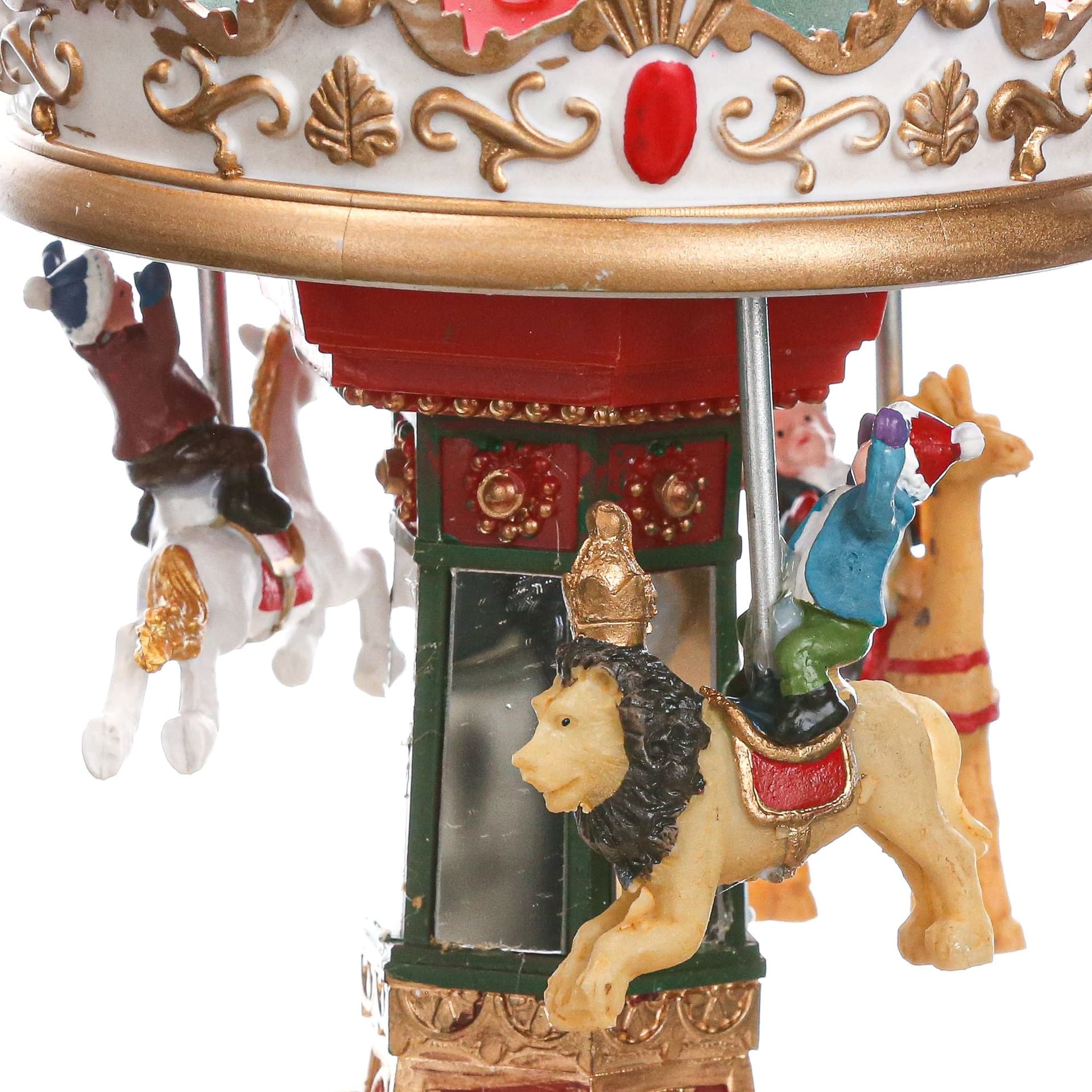 Carillon natalizio per villaggio di Babbo Natale con luci e suoni h 18.5 cm - 9