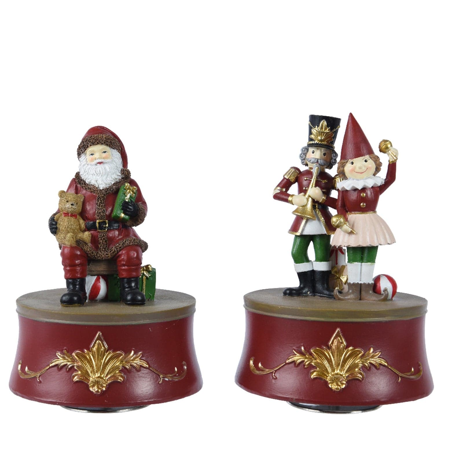Carillon natalizio per villaggio di Babbo Natale con luci e suoni h 15 cm - 3
