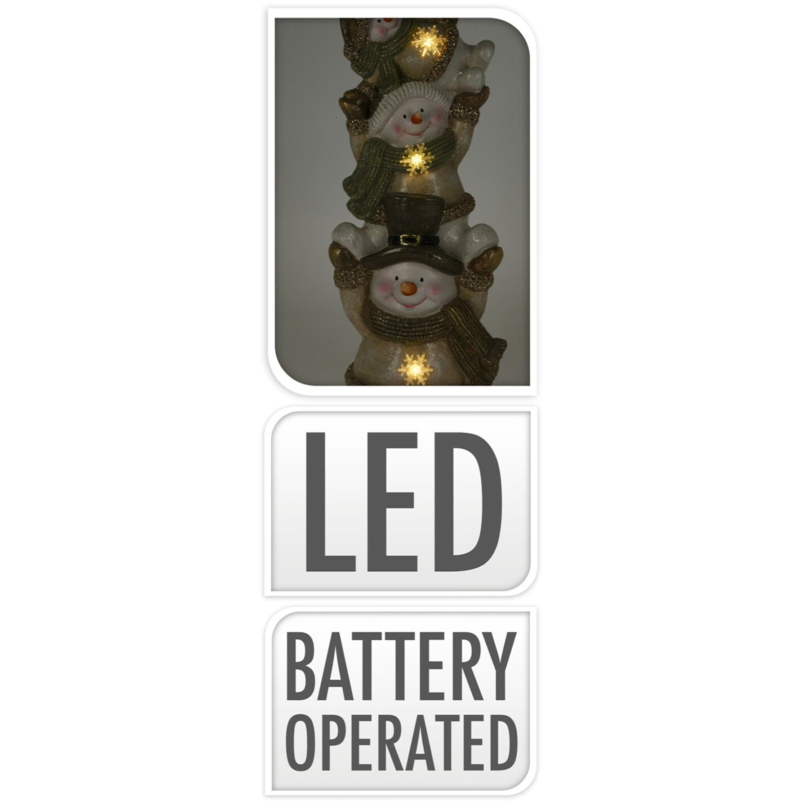 Statuette di Pupazzi di Neve con luci a LED luminosi, color LED, decorazione da 70 cm - 2