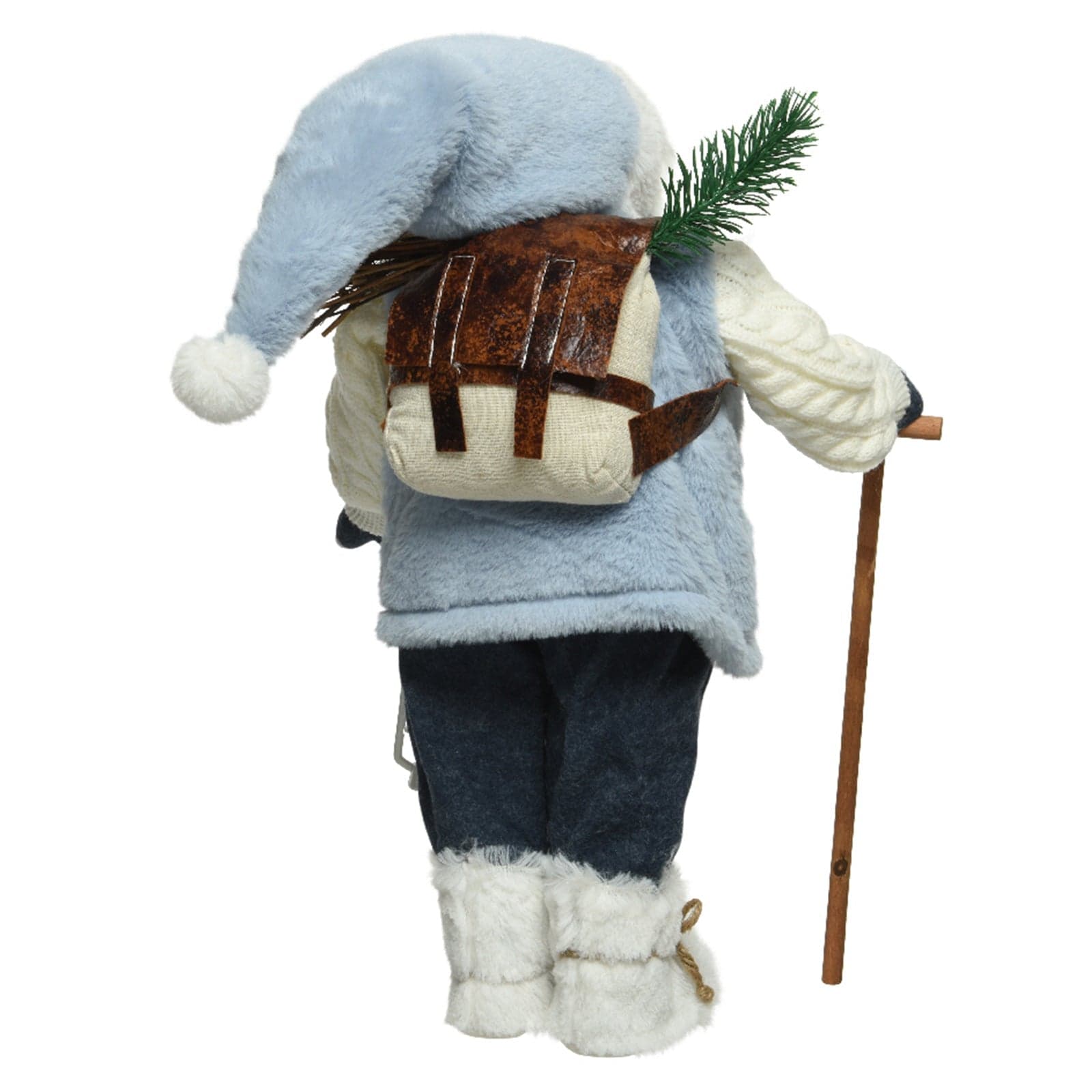 Statuetta con babbo natale con sacco dei regali decorazione per interno h 45 cm - 2