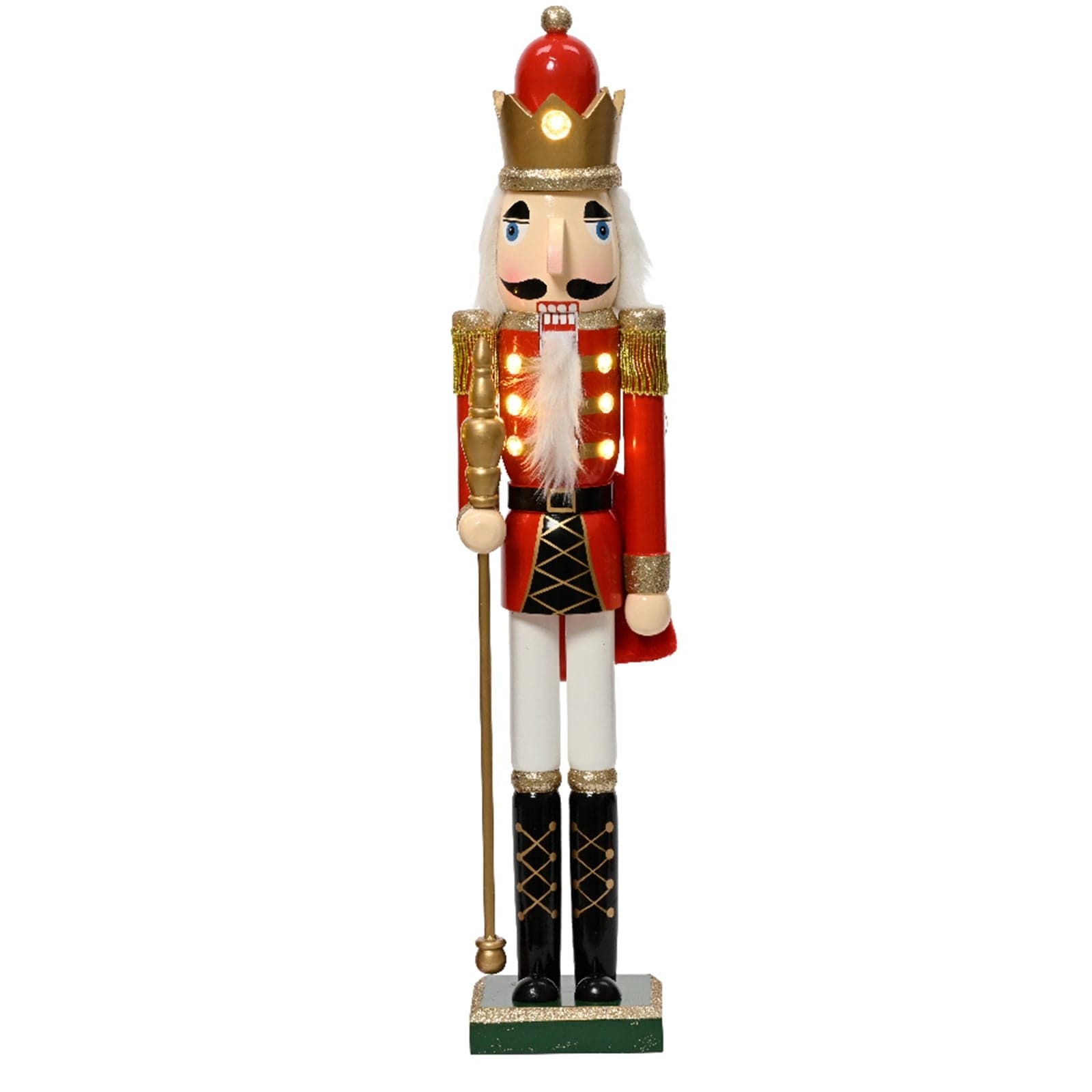 Statuetta decorativa "Soldatino schiaccianoci" natalizio rosso e verde - 2