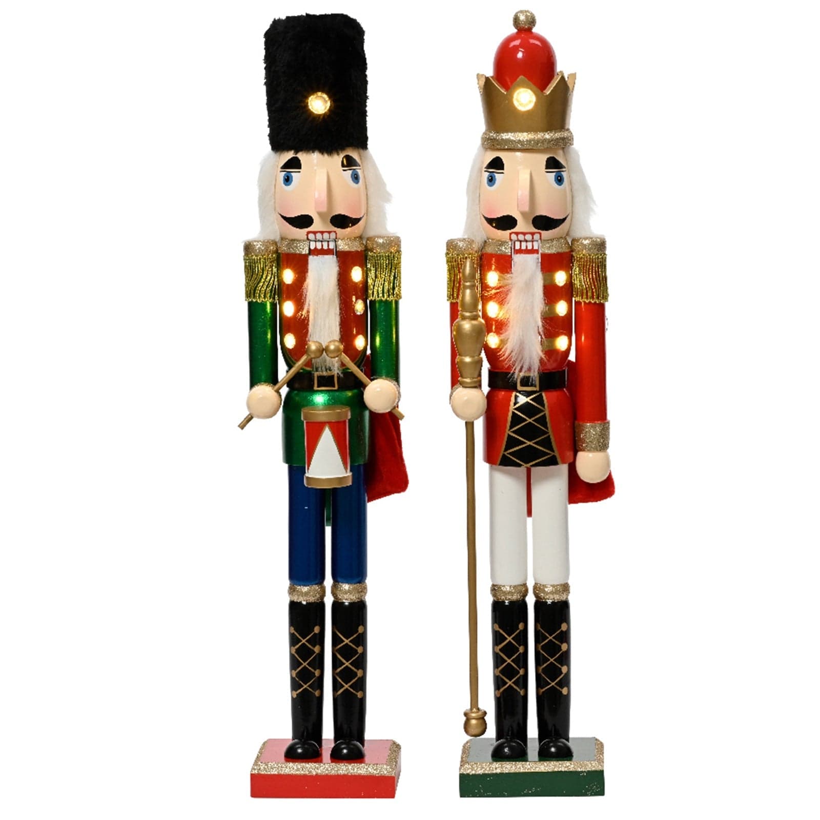 Statuetta decorativa "Soldatino schiaccianoci" natalizio rosso e verde - 3