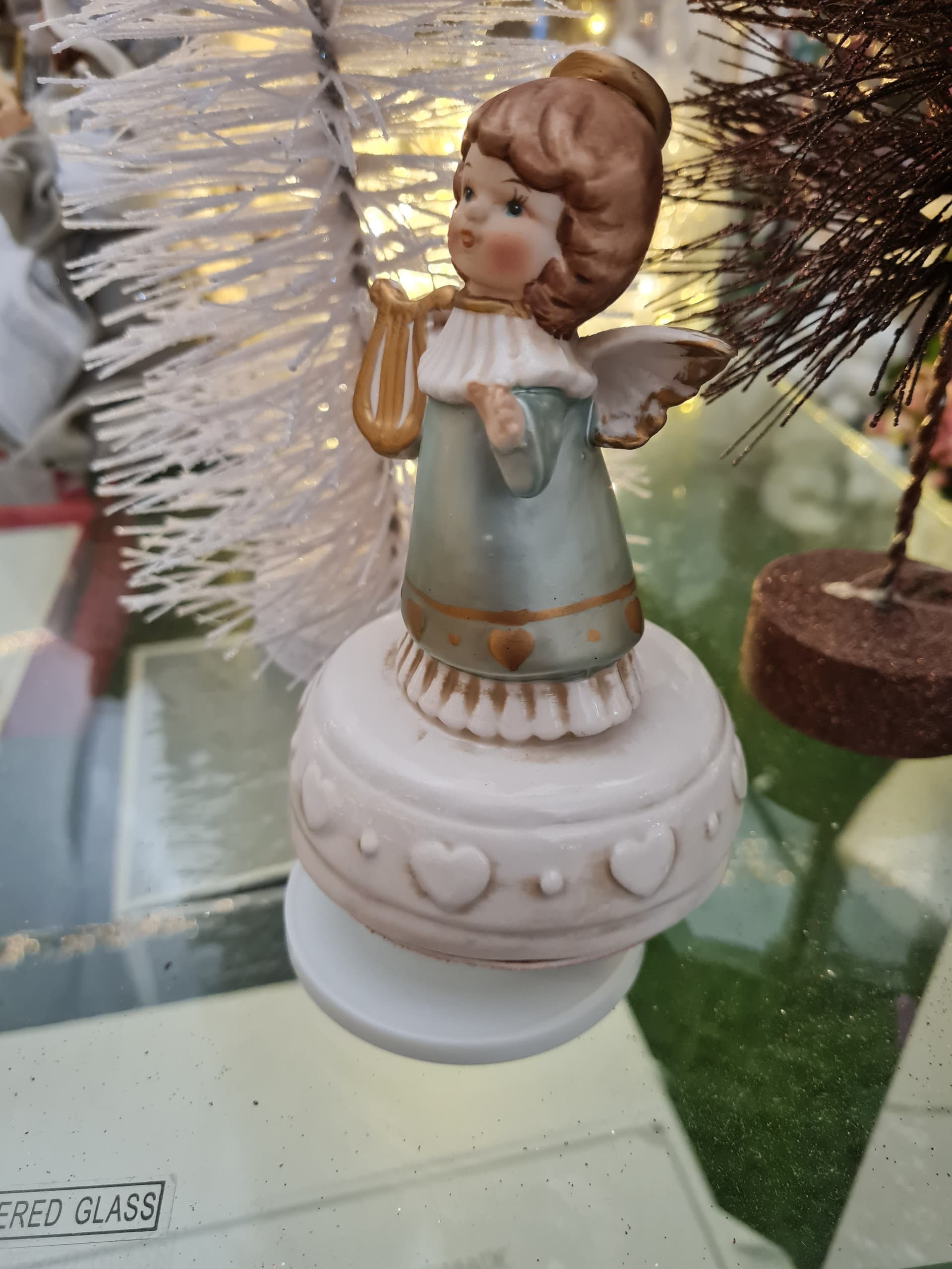 Statuetta decorativa Angelo Kid Musicista decorazione natalizia da 16 cm - 2
