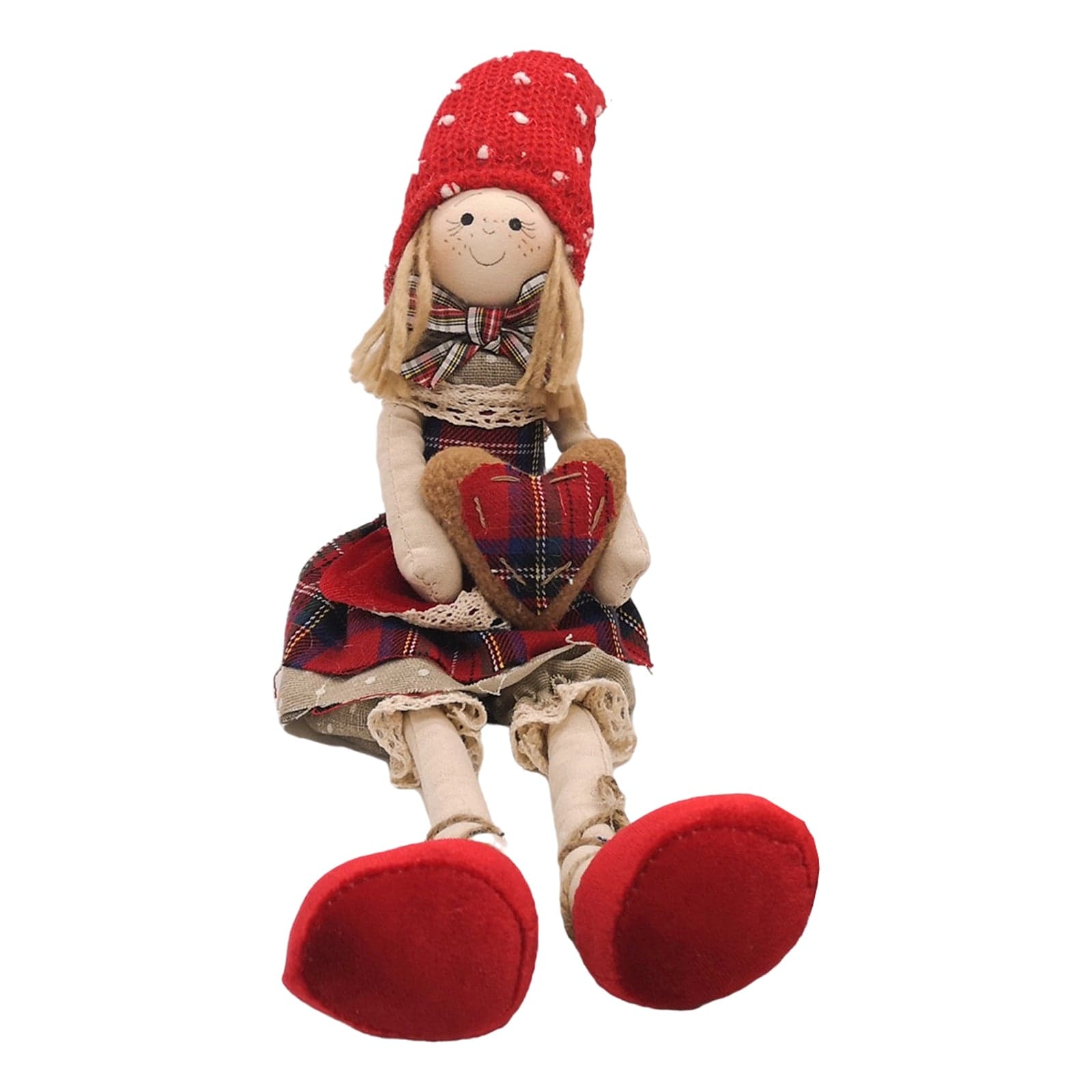 Bambola natalizia "Bimba Dei Boschi" rosso decorazione per interno da 60 cm - 2
