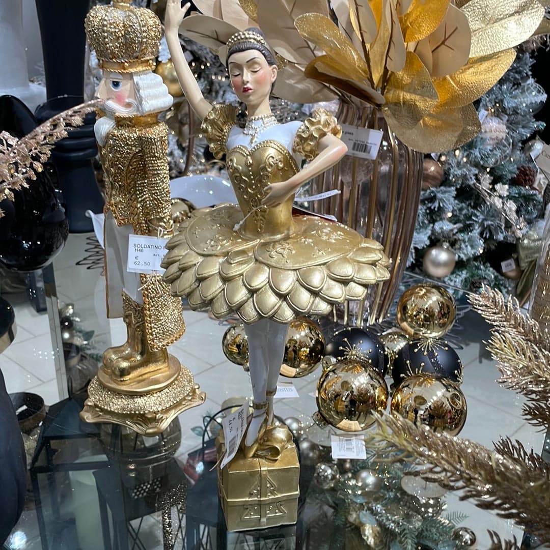 Statuetta decorativa Ballerina su Regalo decorazione natalizia in resina da 45 cm - 2
