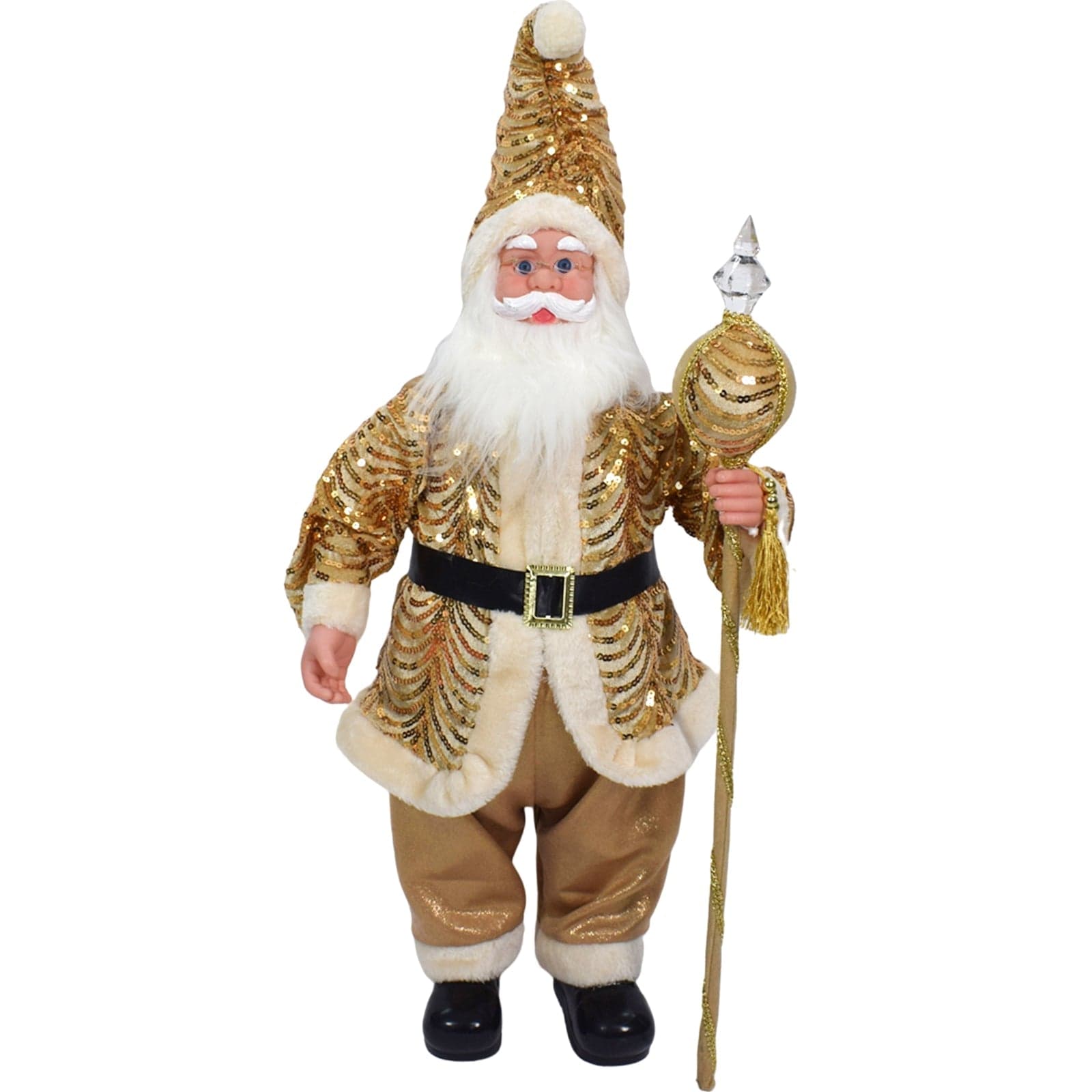 Pupazzo "Babbo Natale" carillon in movimento con vestito tradizionale h 72 cm - 2