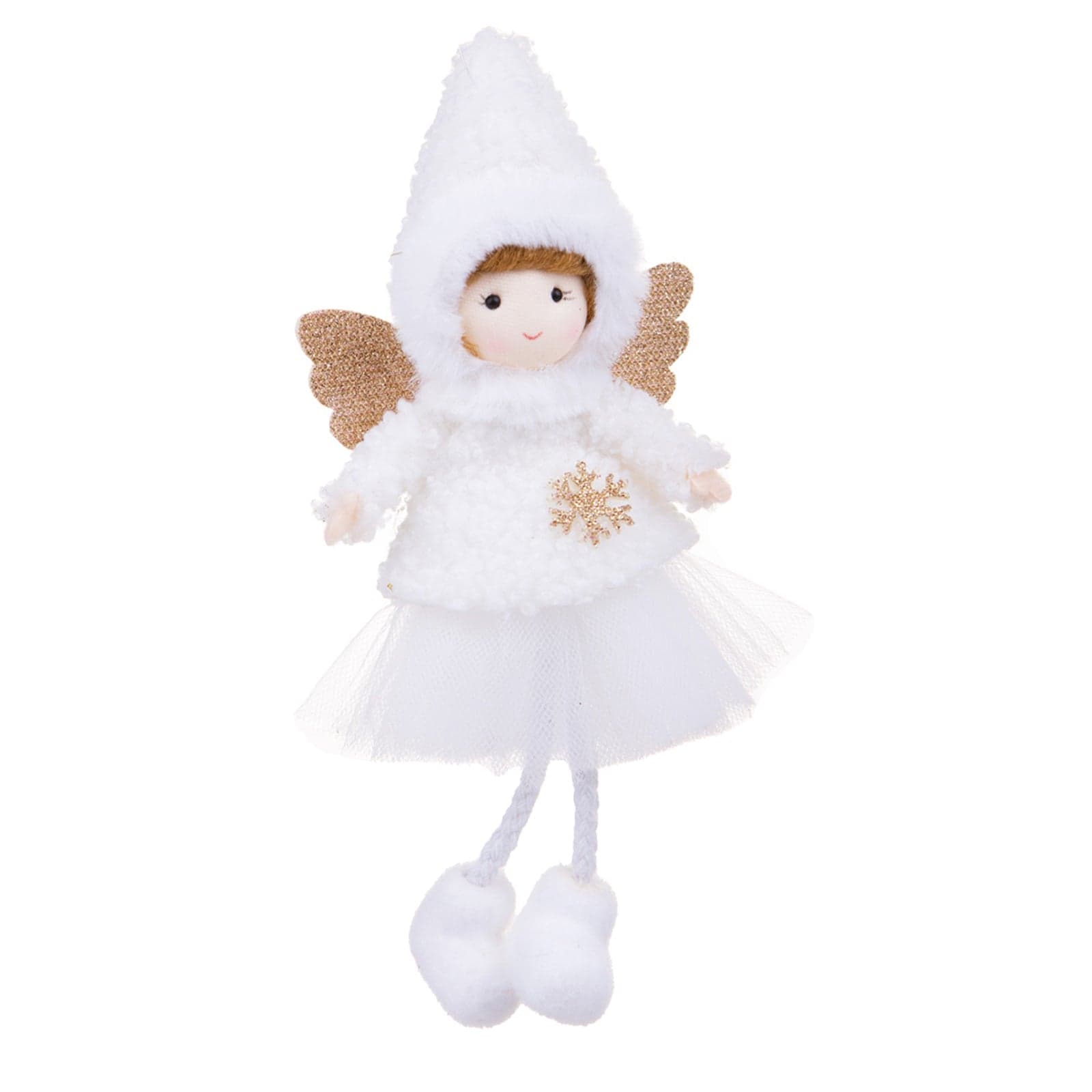 Bambina angelo con cappello, tutù ed ali, pupazzo decorativo da 19 cm - 4