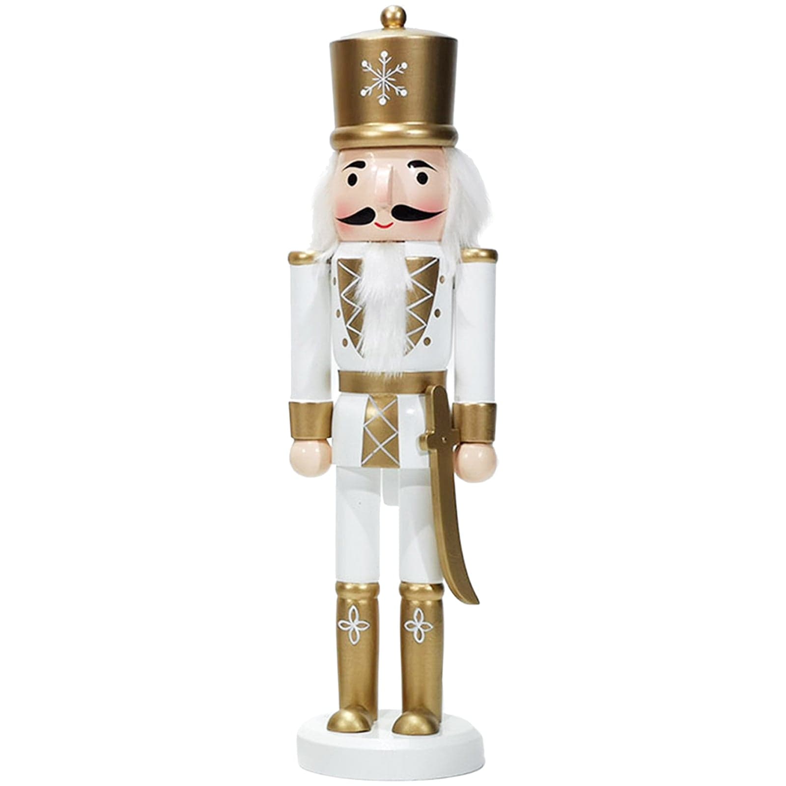 Statuetta Soldatino schiaccianoci natalizio "Oro" in legno h 38 cm - 2