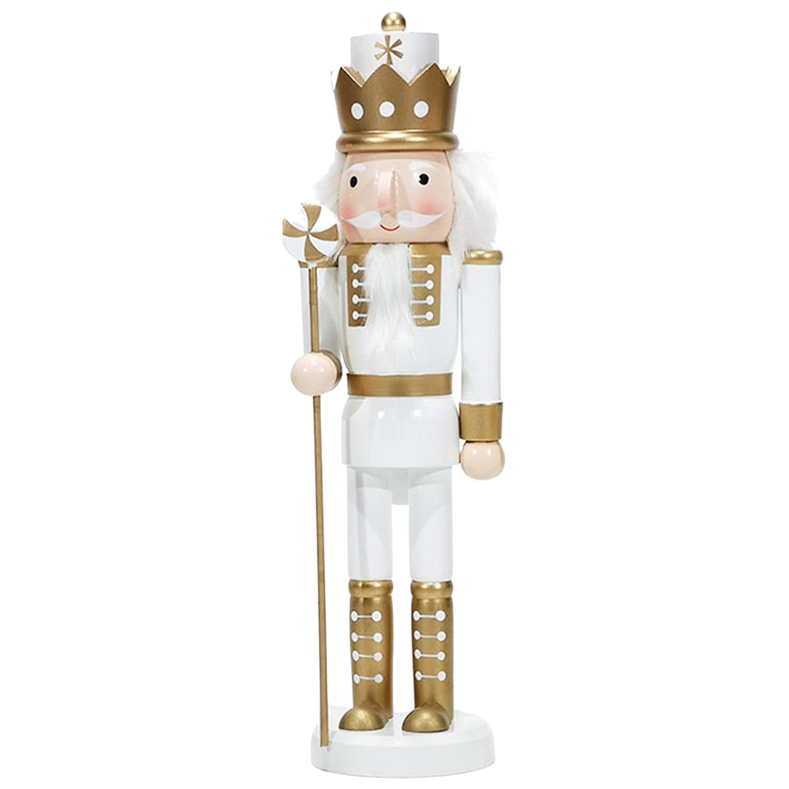 Statuetta Soldatino schiaccianoci natalizio "Oro" in legno h 38 cm - 3