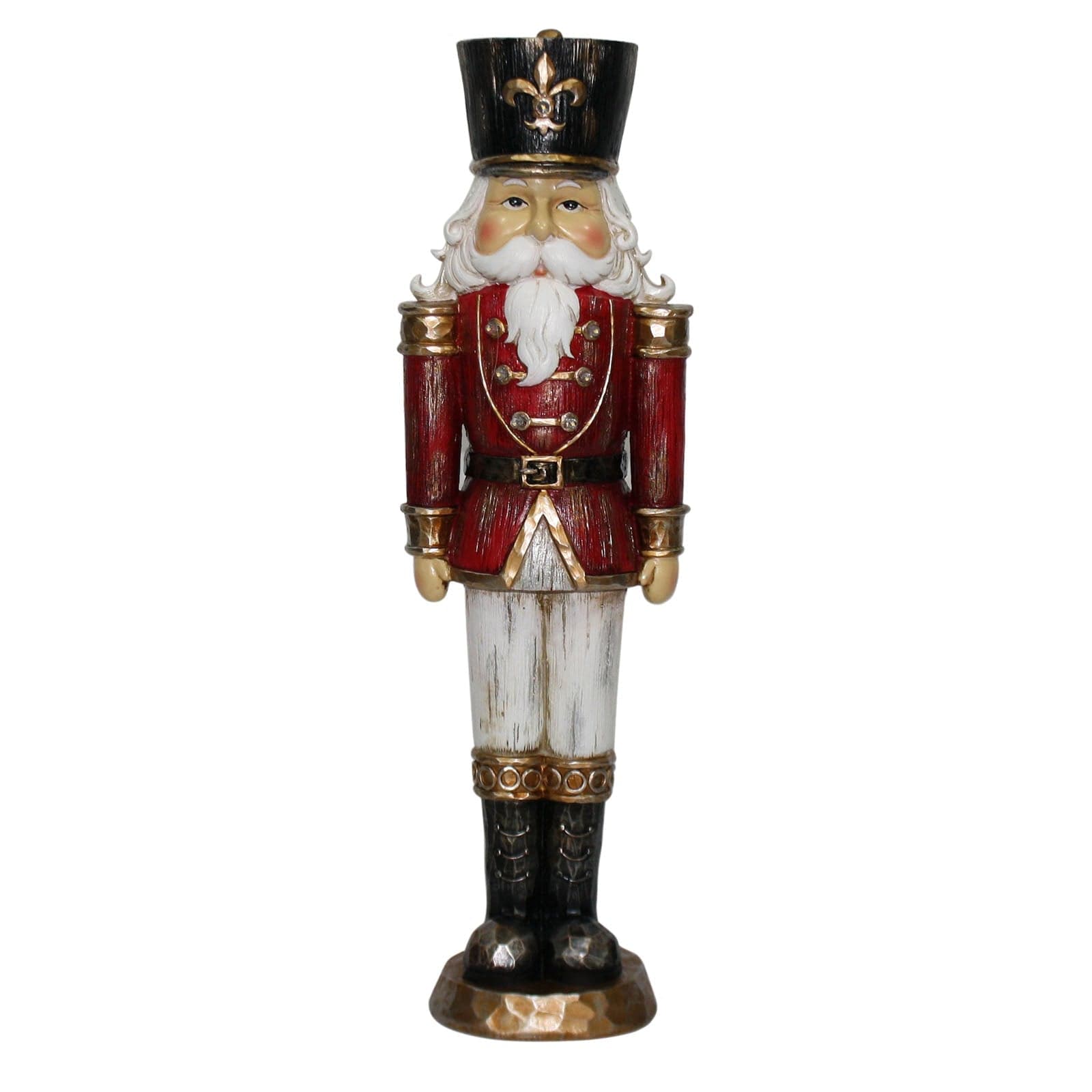 Statuetta decorativa in poliresina Soldatino schiaccianoci natalizio con Led h 47 cm - 4