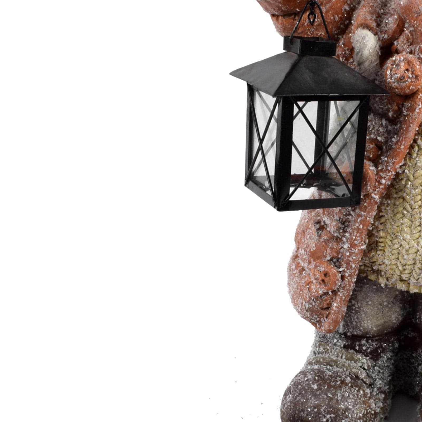 Statua Natalizia Babbo Natale in poliresina decorazione con lanterna h 60 cm - 2