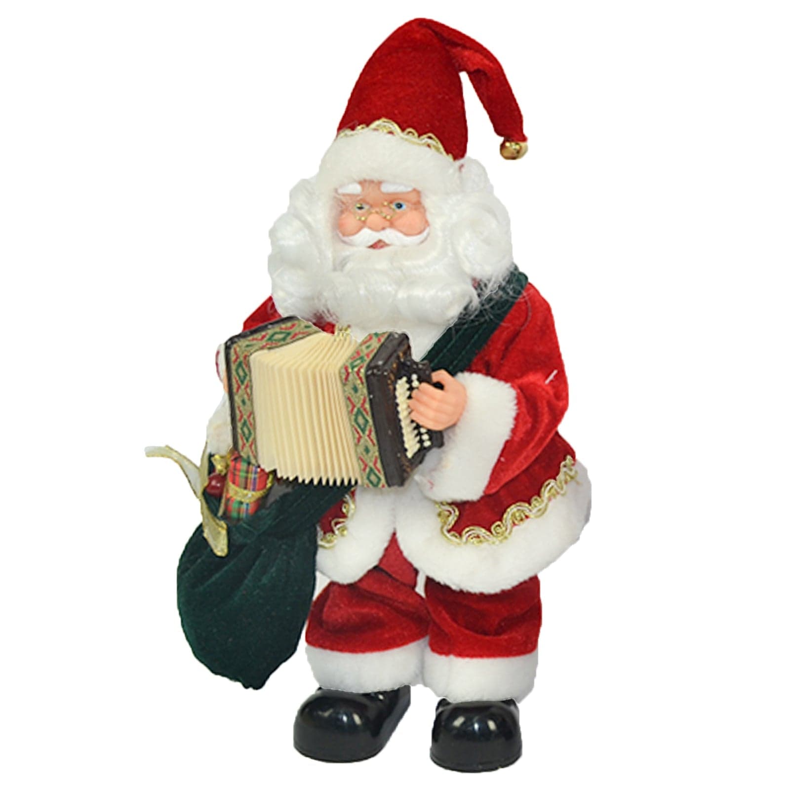 Pupazzo Babbo Natale Canterino con musica e movimenti vestito Rosso h 33 cm - 2