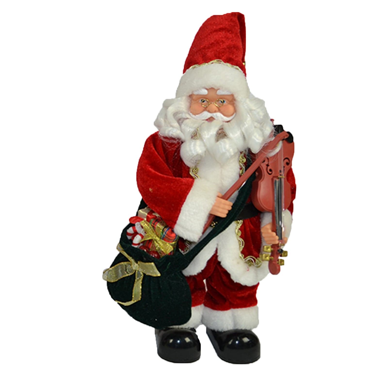 Pupazzo Babbo Natale Canterino con musica e movimenti vestito Rosso h 33 cm - 3