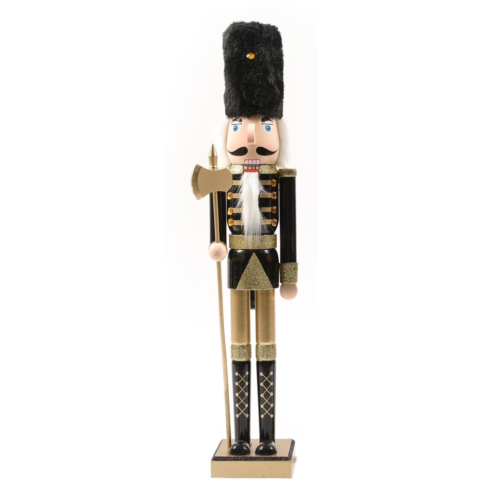Statuetta decorativa "Soldatino schiaccianoci black & gold" natalizio con h 55 cm - 3