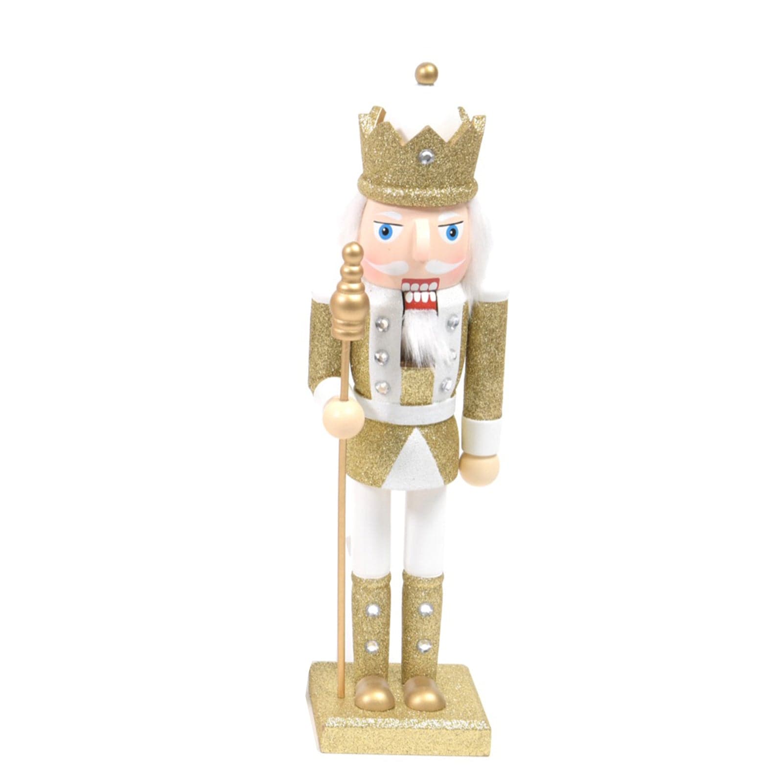 Statuetta Soldatino schiaccianoci natalizio "Gold" in legno h 36 cm - 2