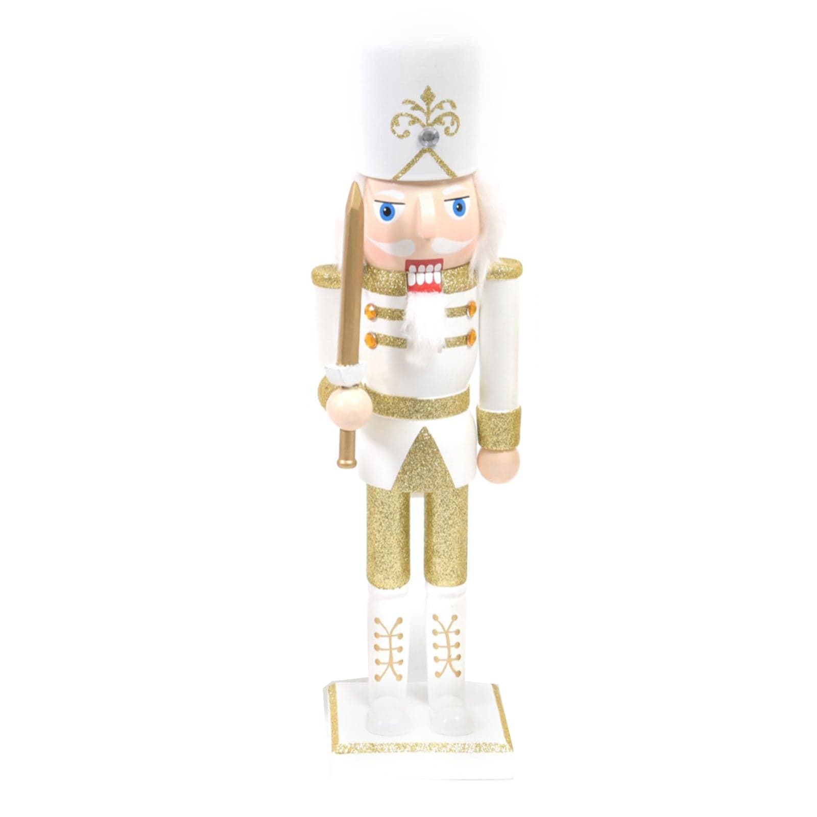 Statuetta Soldatino schiaccianoci natalizio "Gold" in legno h 36 cm - 3