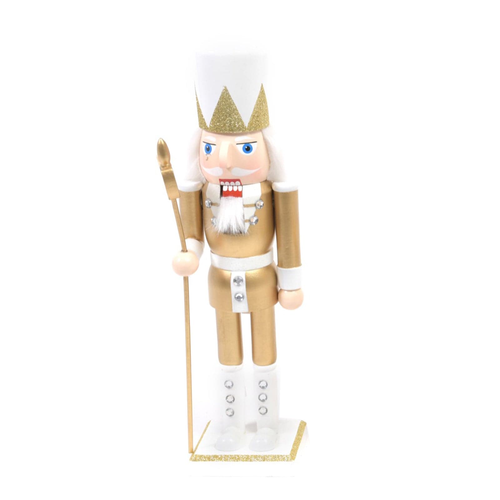 Statuetta Soldatino schiaccianoci natalizio "Gold" in legno h 36 cm - 5