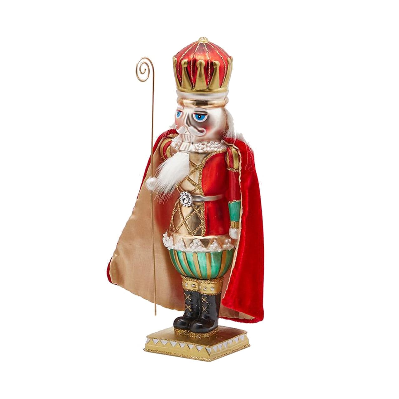 Statuetta in vetro decorativa "Soldatino Guardia" decorazione Rosso per Natale h 29 cm - 2