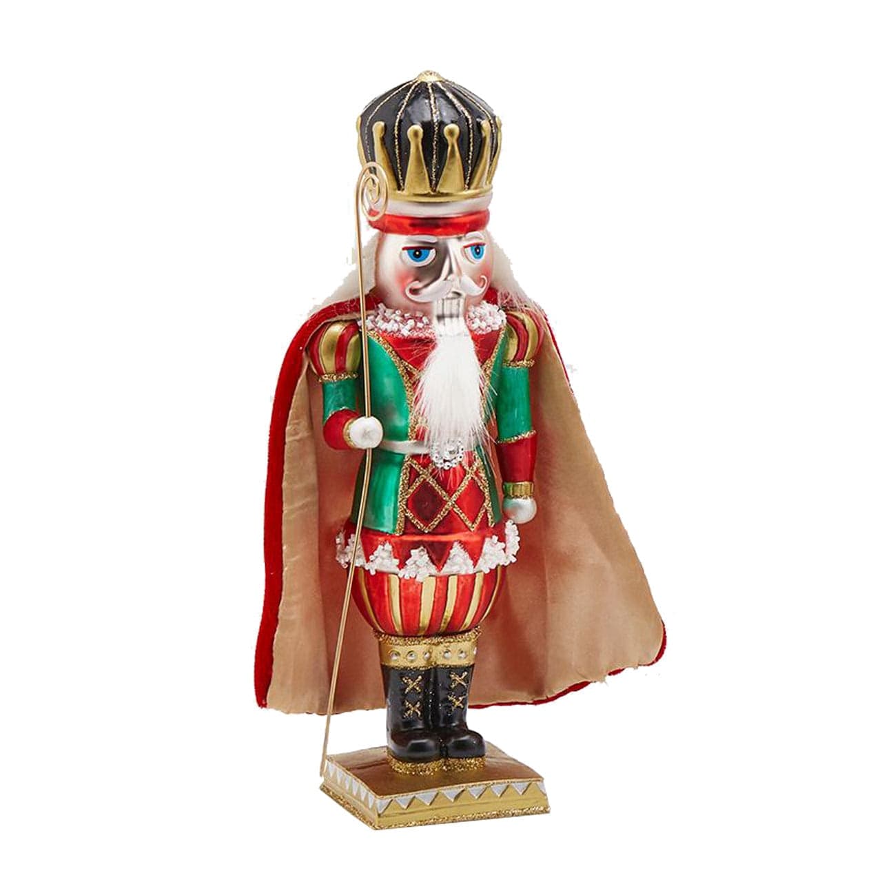 Statuetta in vetro decorativa "Soldatino Guardia" decorazione Rosso per Natale h 29 cm - 3