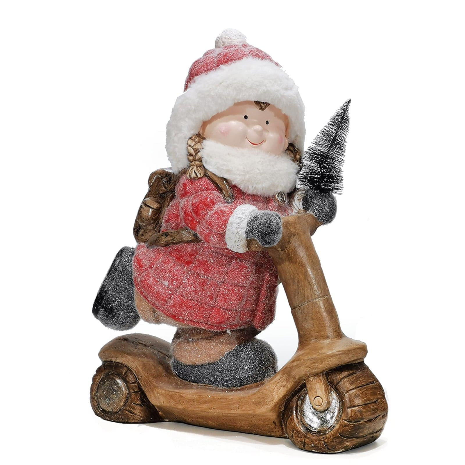 Statuetta decorativa "Bambino con Skateboard e Monopattino" decorazione per Natale h48,5 cm - 2