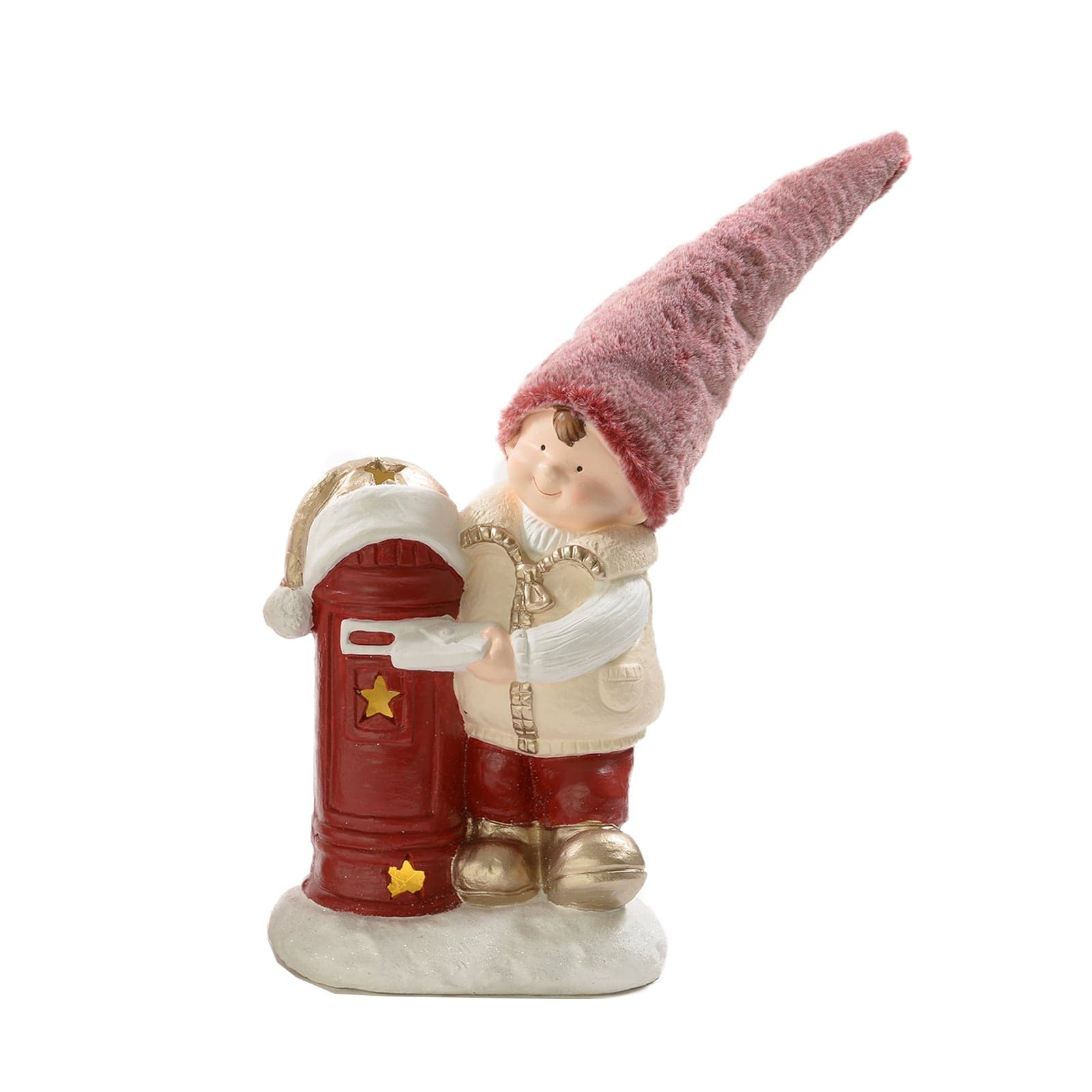 Statuetta decorativa "Livio e Livia" con cassetta postale per Natale ed interno h 69 cm - 3