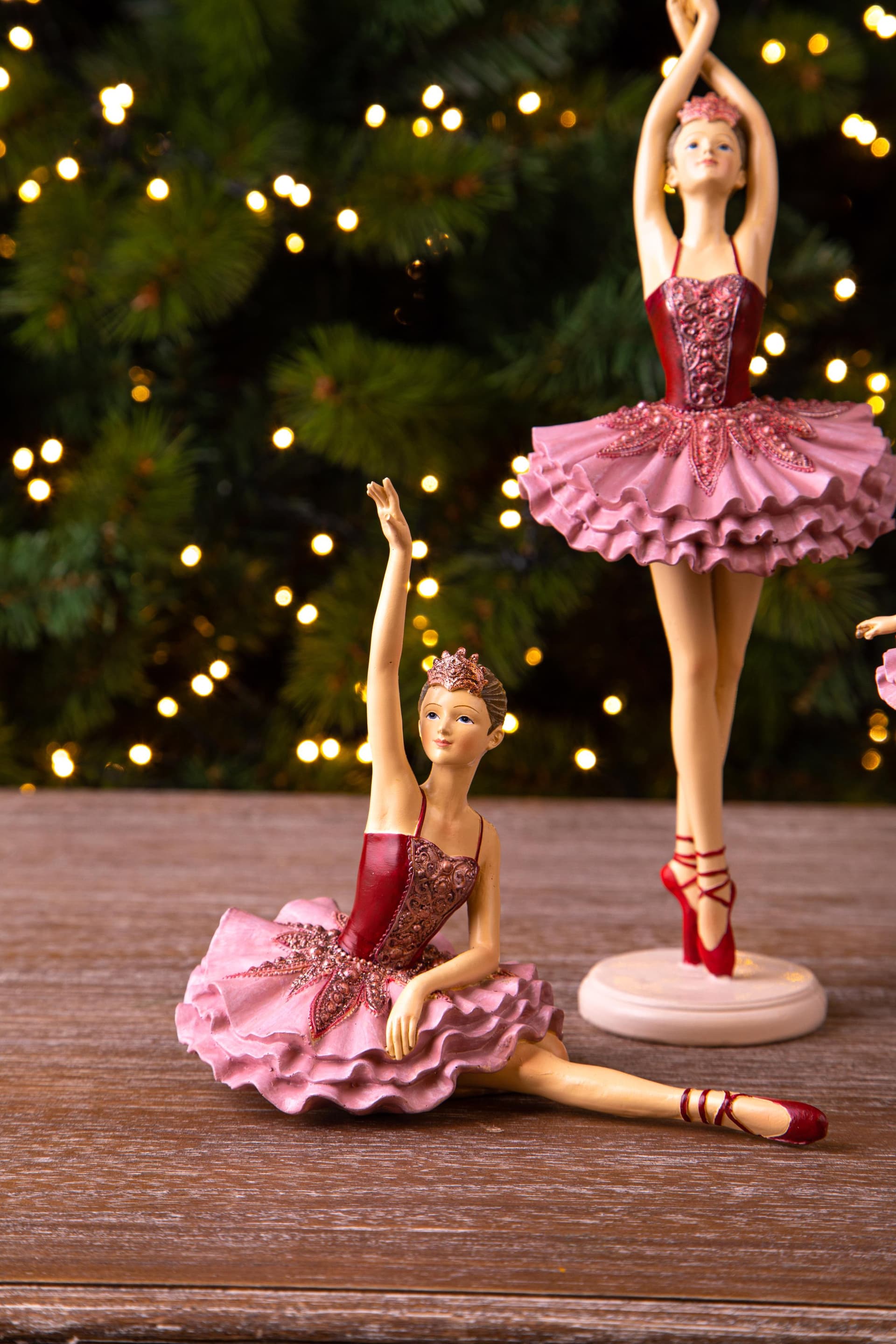 Statuetta "Clara" Ballerina dello schiaccianoci seduta Rosa in poli-resina Storia Dino Bianchi - 2