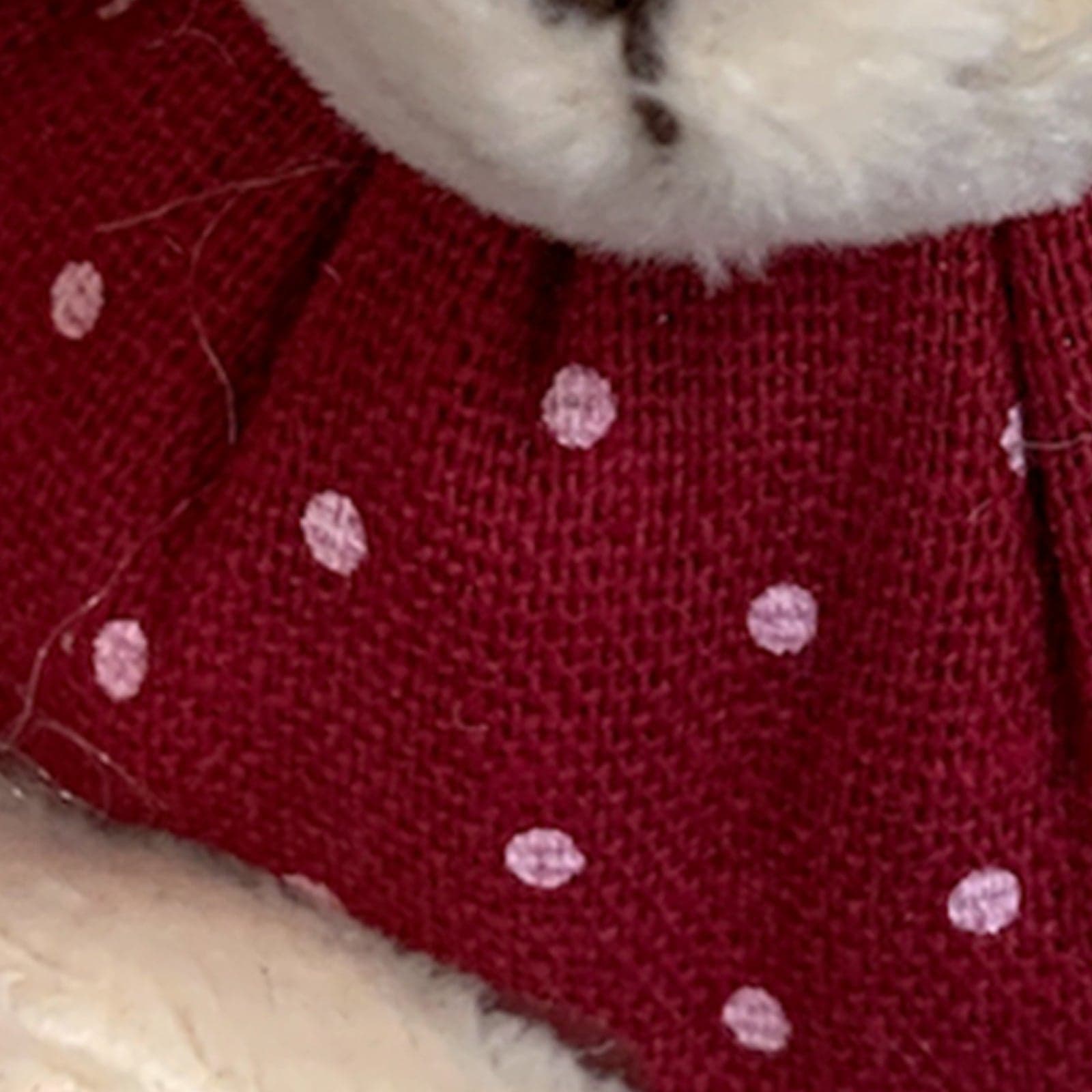 Peluche orso a pois bordeaux decorazione natalizia appendibili per albero - 2