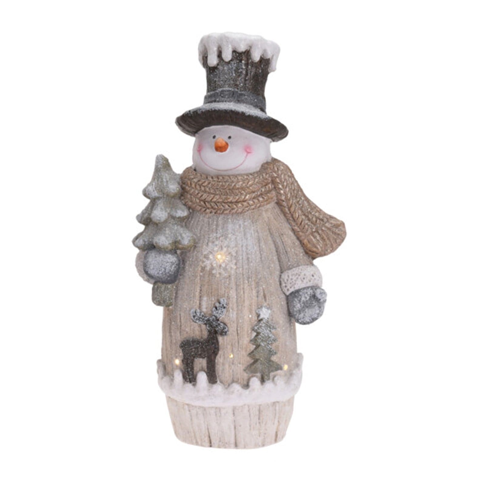 Statuina Natalizia in poliresina decorazione natalizia con led h 60 cm - 5
