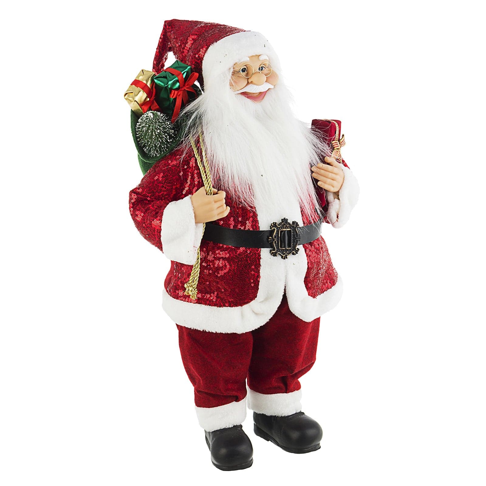 Statuetta Babbo Natale Holly rosso per interno decorazione natalizia - 2