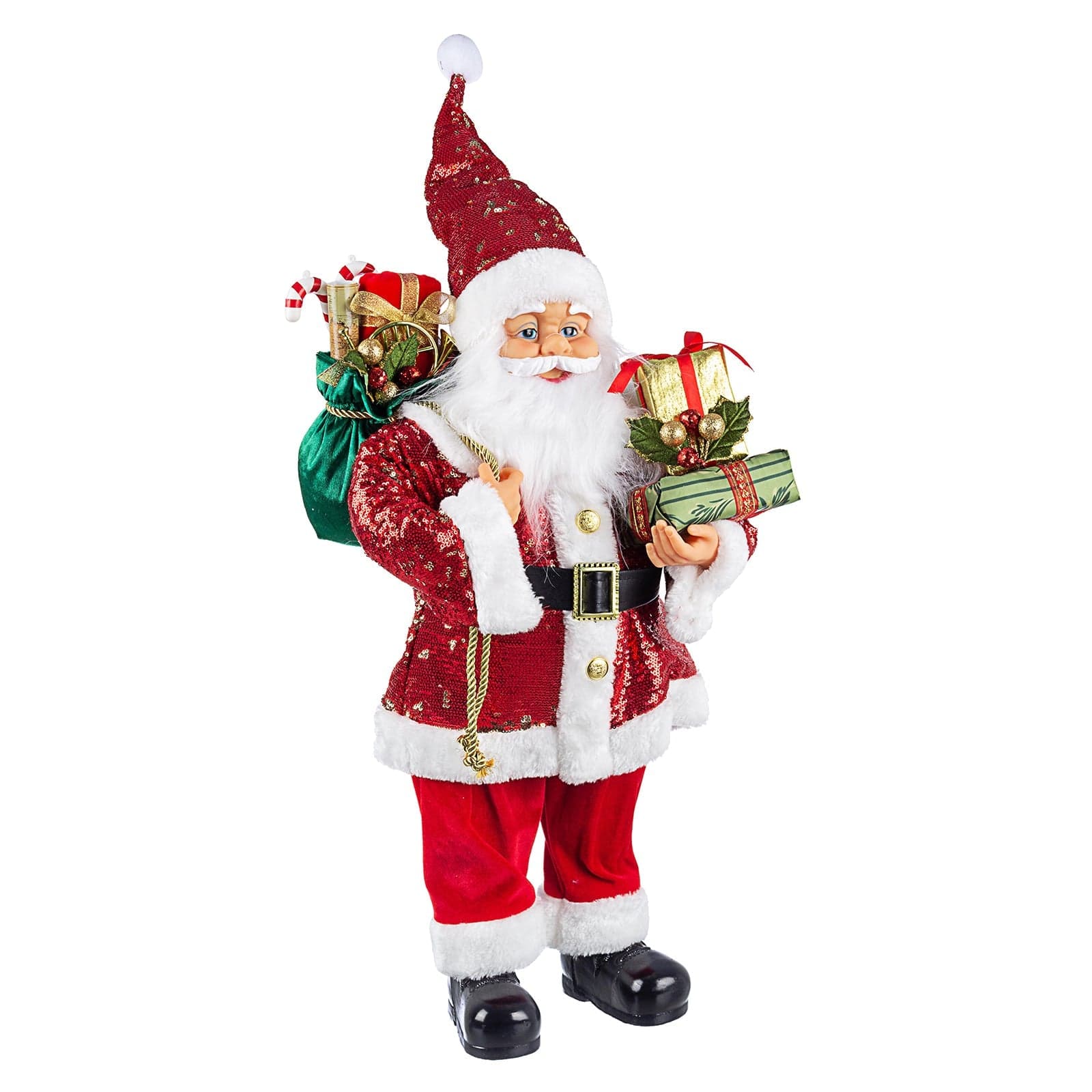Babbo Natale Lustrini Stand statuetta decorazione natalizia pupazzo - 2