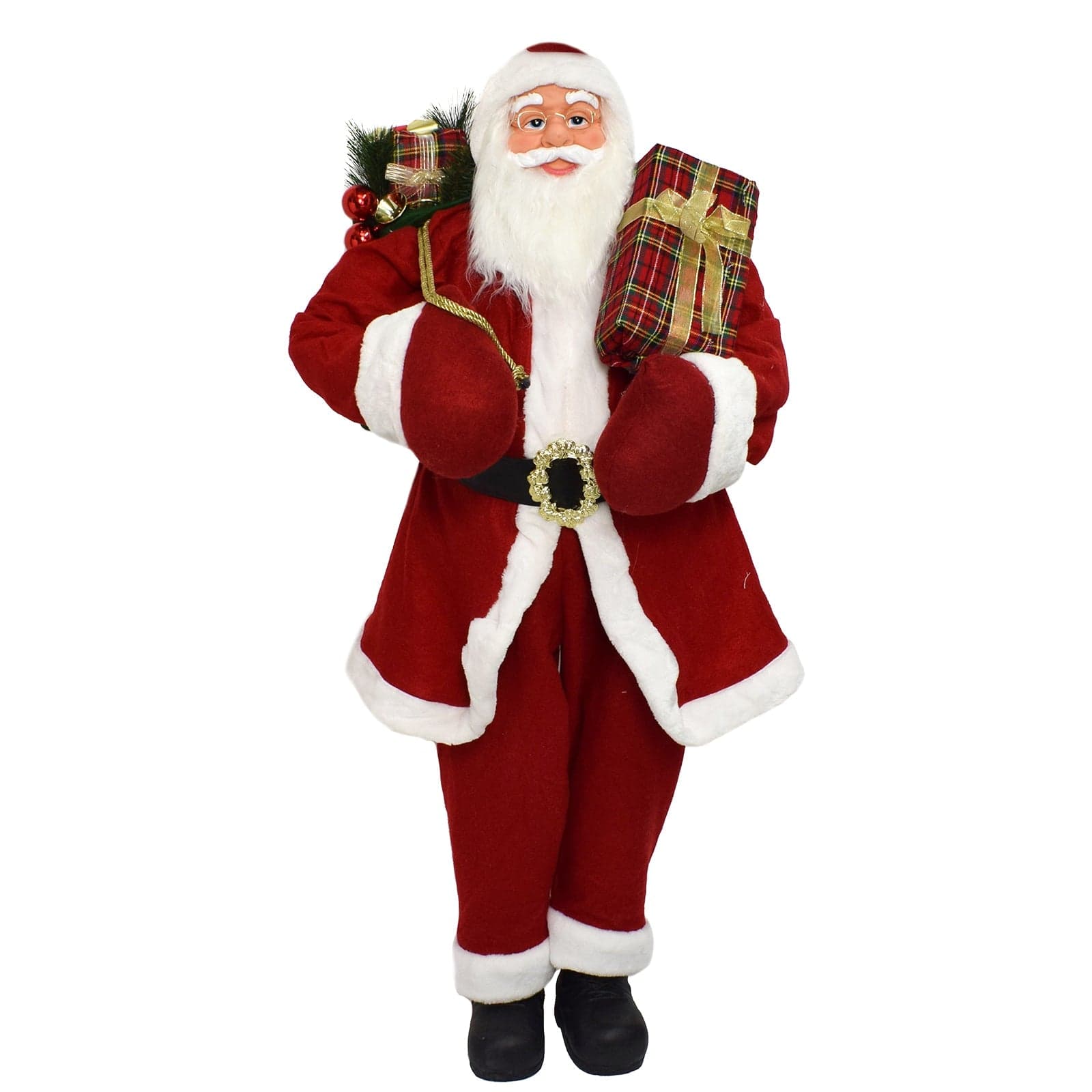Babbo natale decorazione natalizia pupazzo con vestiti rossi tradizionali - 6