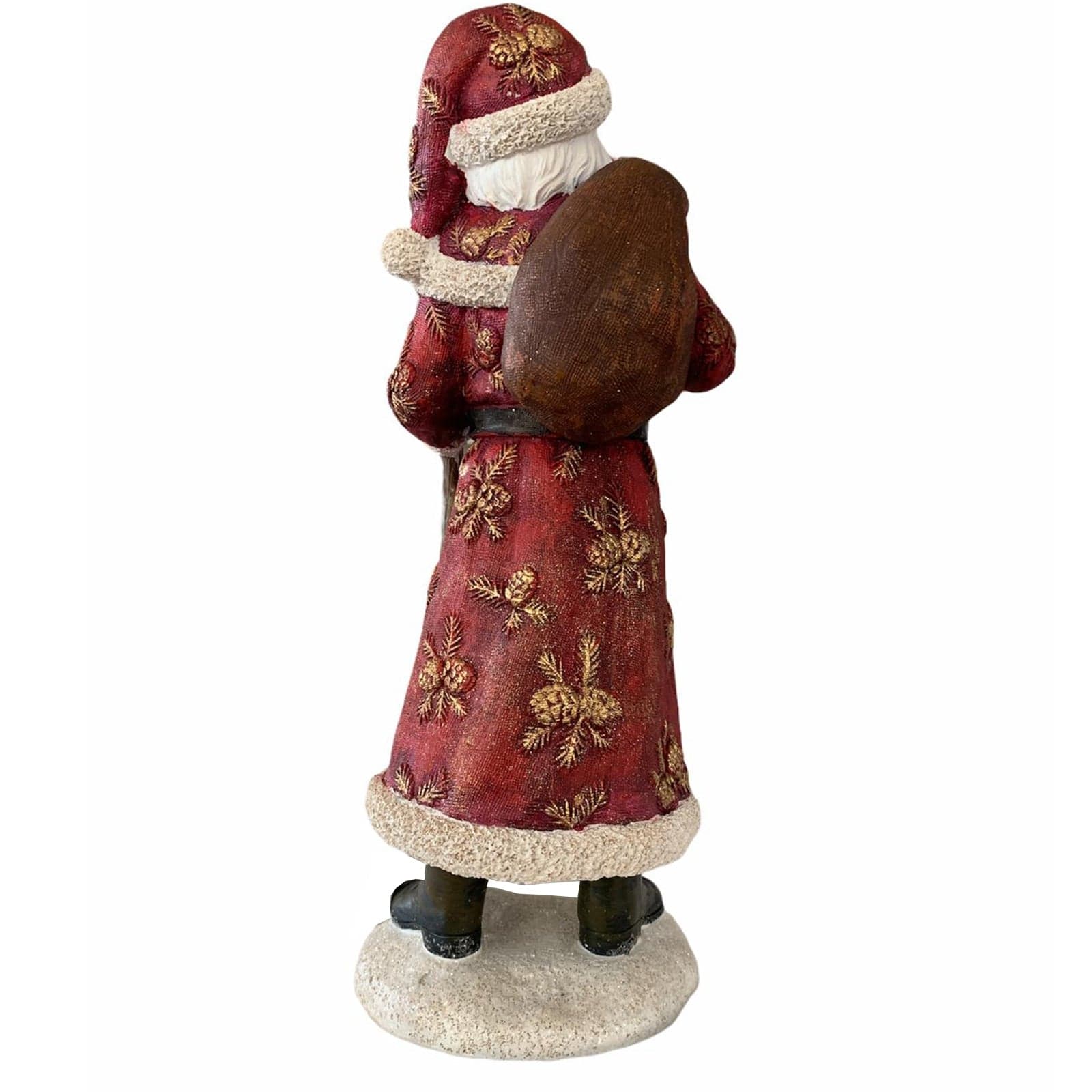 Babbo natale in poli-resina h 38 cm decorazione natalizia rosso statuina - 5