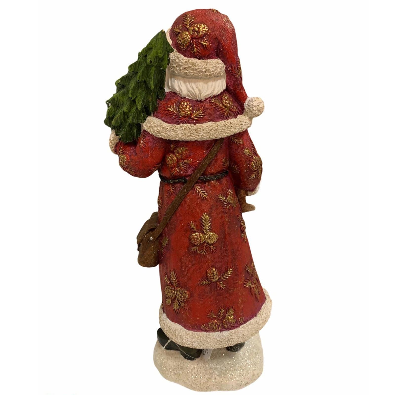 Babbo natale in poli-resina h 38 cm decorazione natalizia rosso statuina - 6
