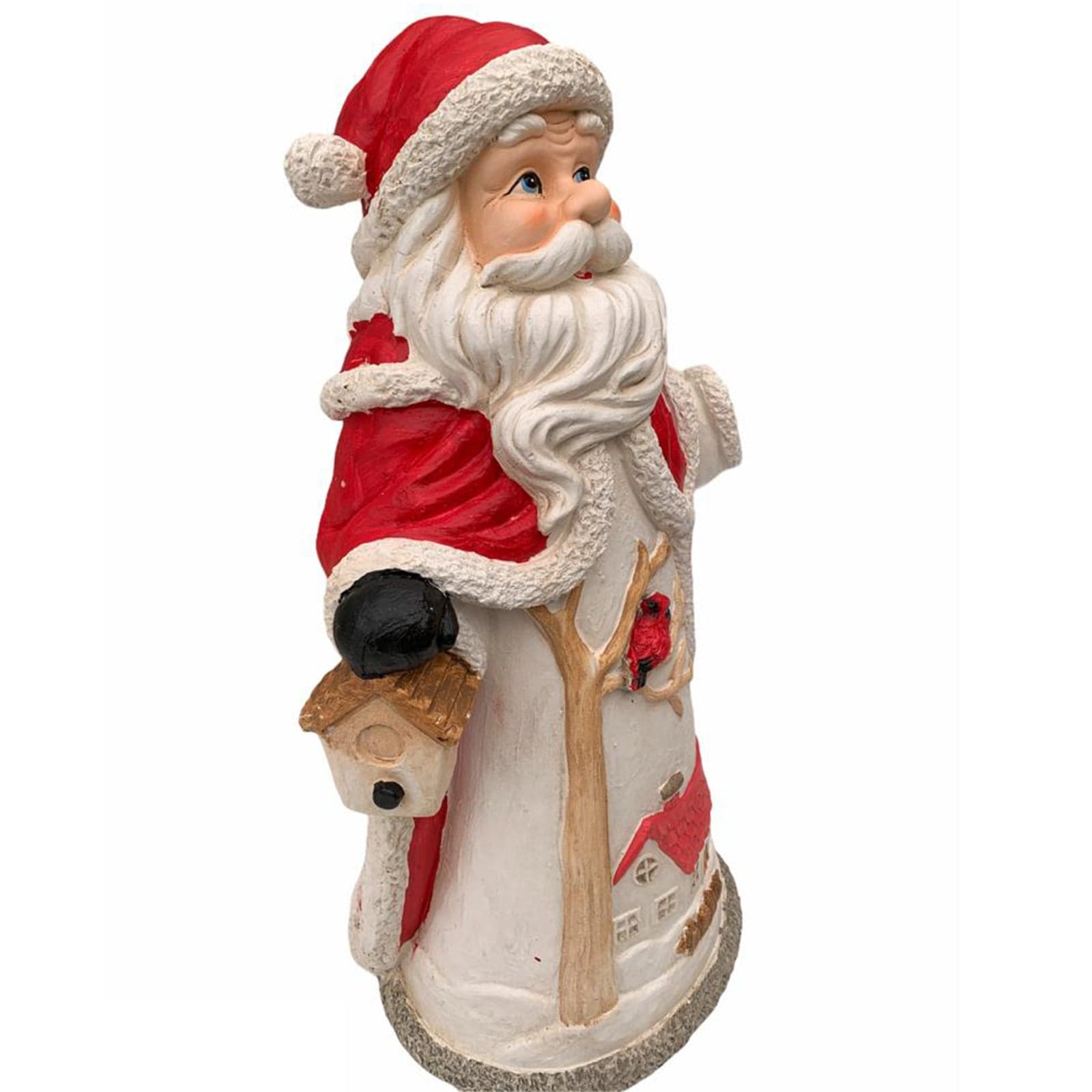 Babbo natale in poli-resina h 62 cm decorazione natalizia rosso statuina - 2