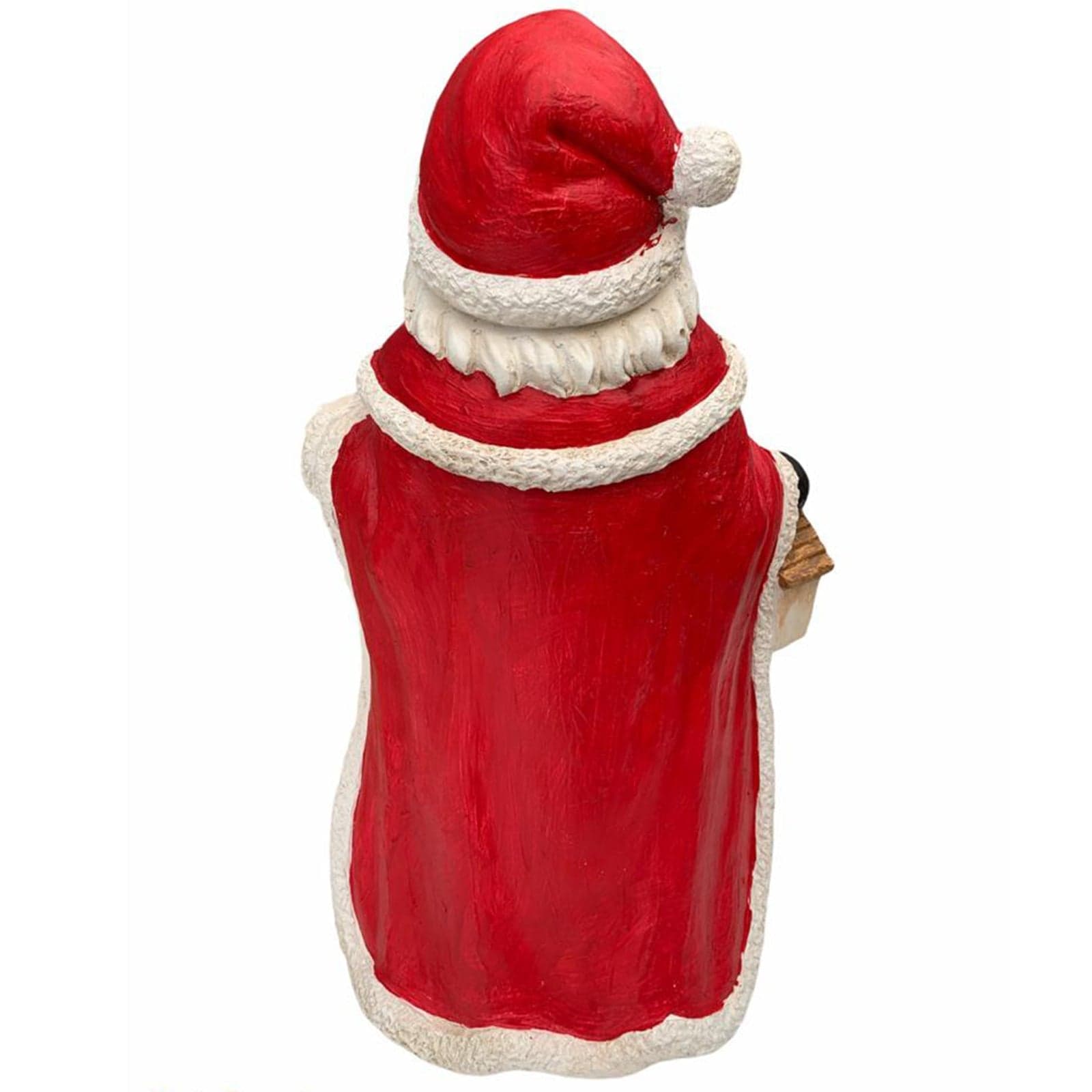 Babbo natale in poli-resina h 62 cm decorazione natalizia rosso statuina - 3