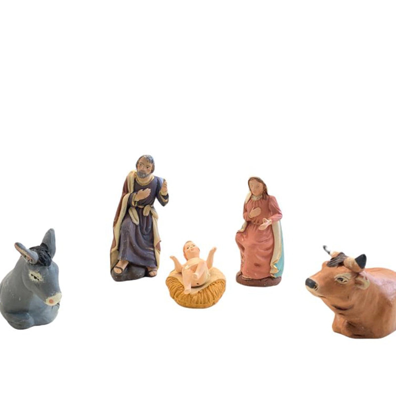 Natività da 5 pezzi statuetta in terracotta artigianale per presepe napoletano da h 10 cm - 2