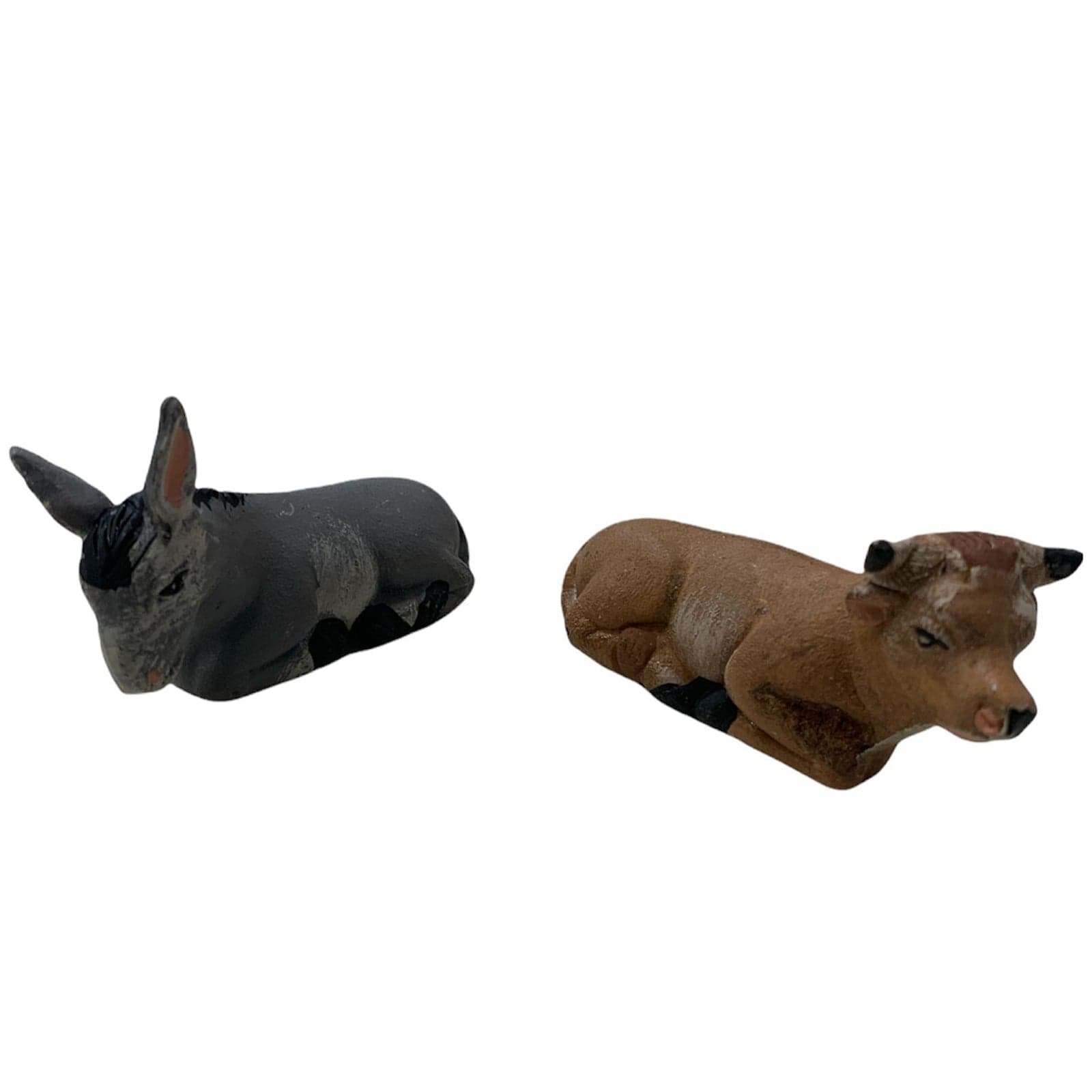 Bue ed Asinello set 2 pezzi statuetta in terracotta artigianale per presepe napoletano da h 3 cm x 5 cm - 2