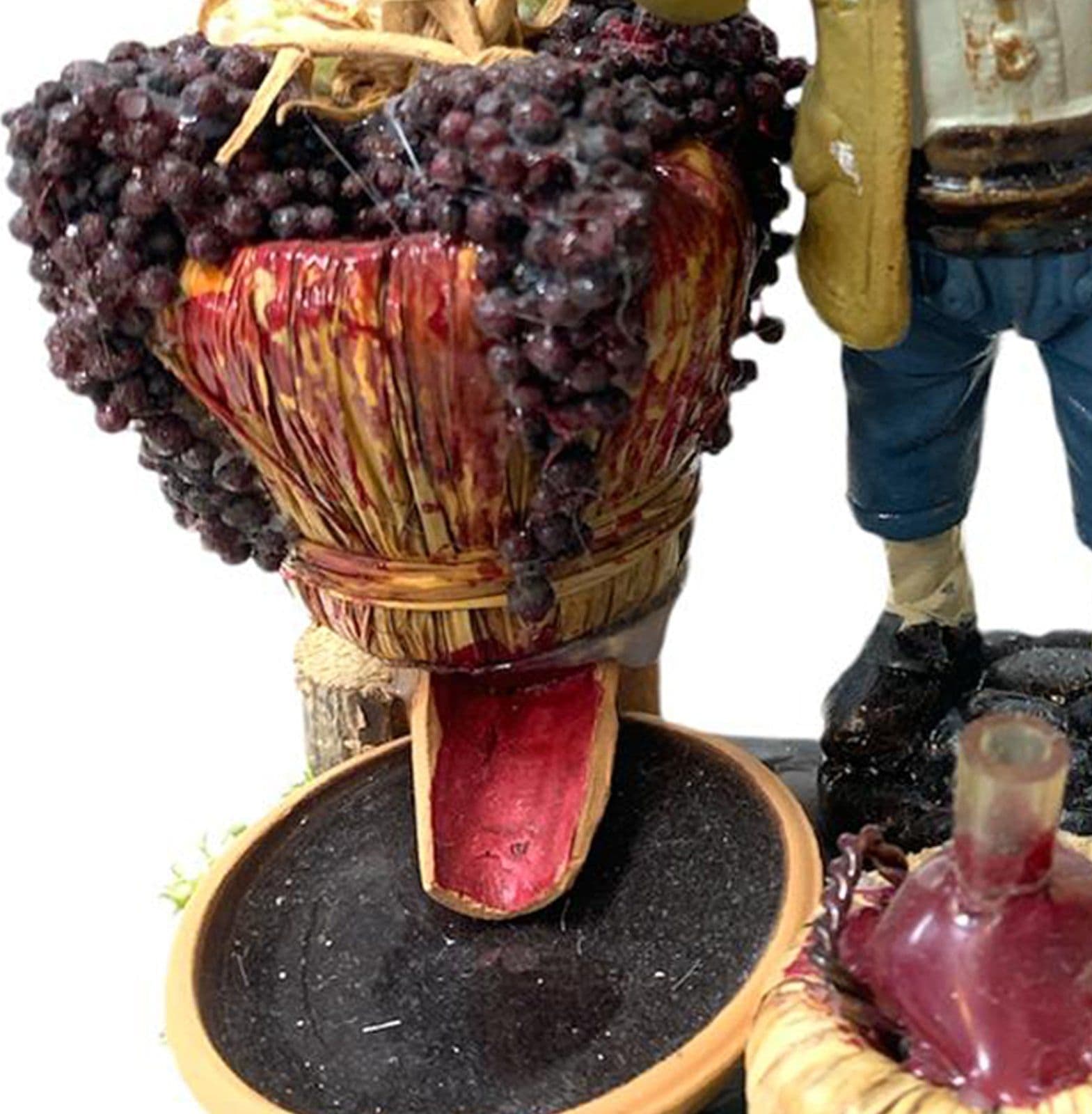 Pastore con vino statuetta in terracotta artigianale per presepe napoletano da h 12 cm - 2