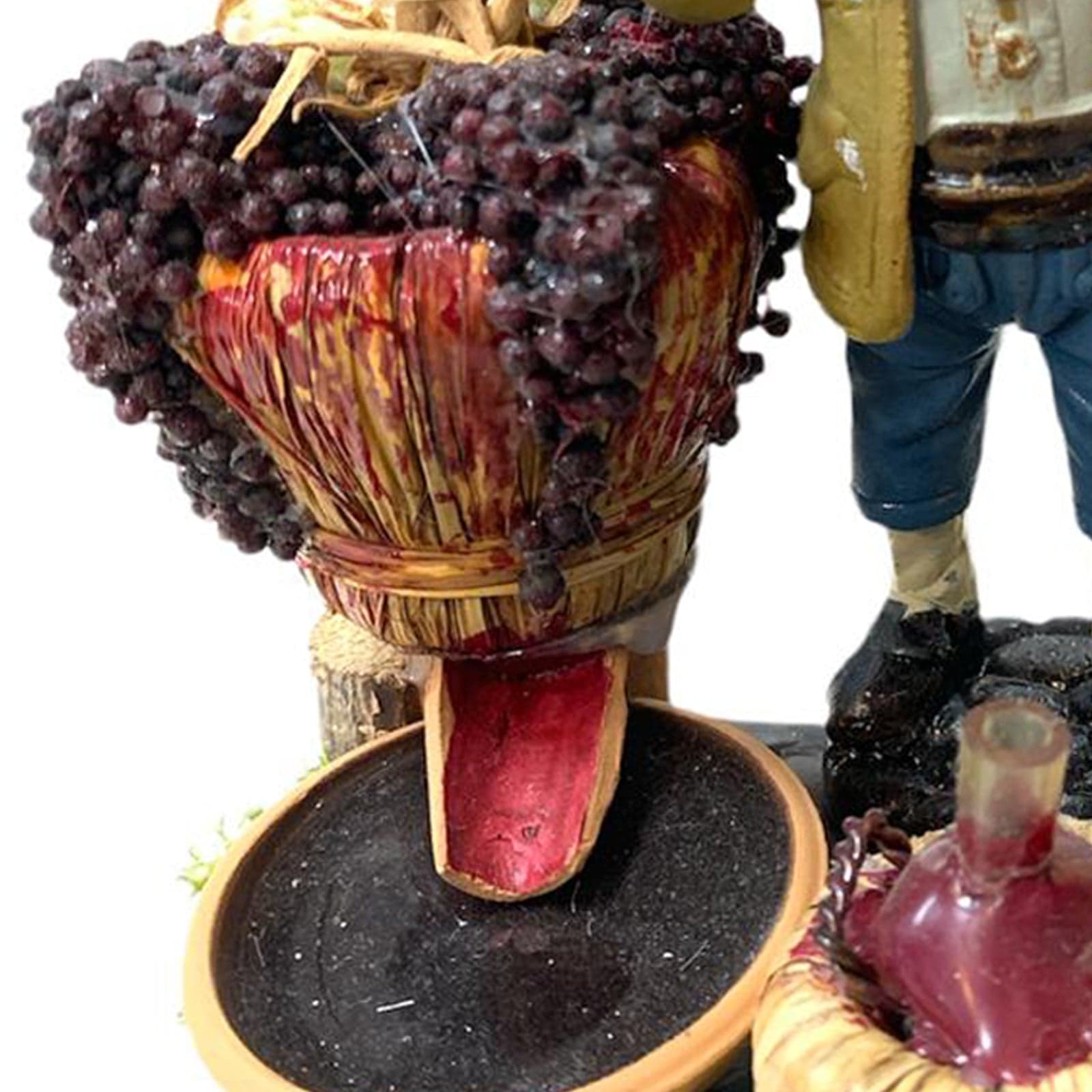 Pastore con vino statuetta in terracotta artigianale per presepe napoletano da h 12 cm - 2