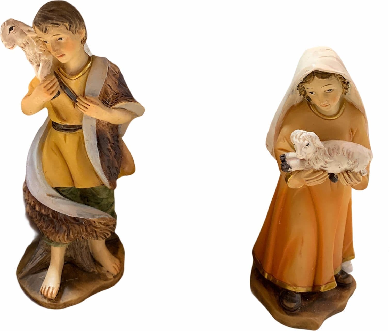Capanna per presepe di natale con pastori e pecorelle h 17 cm - 2