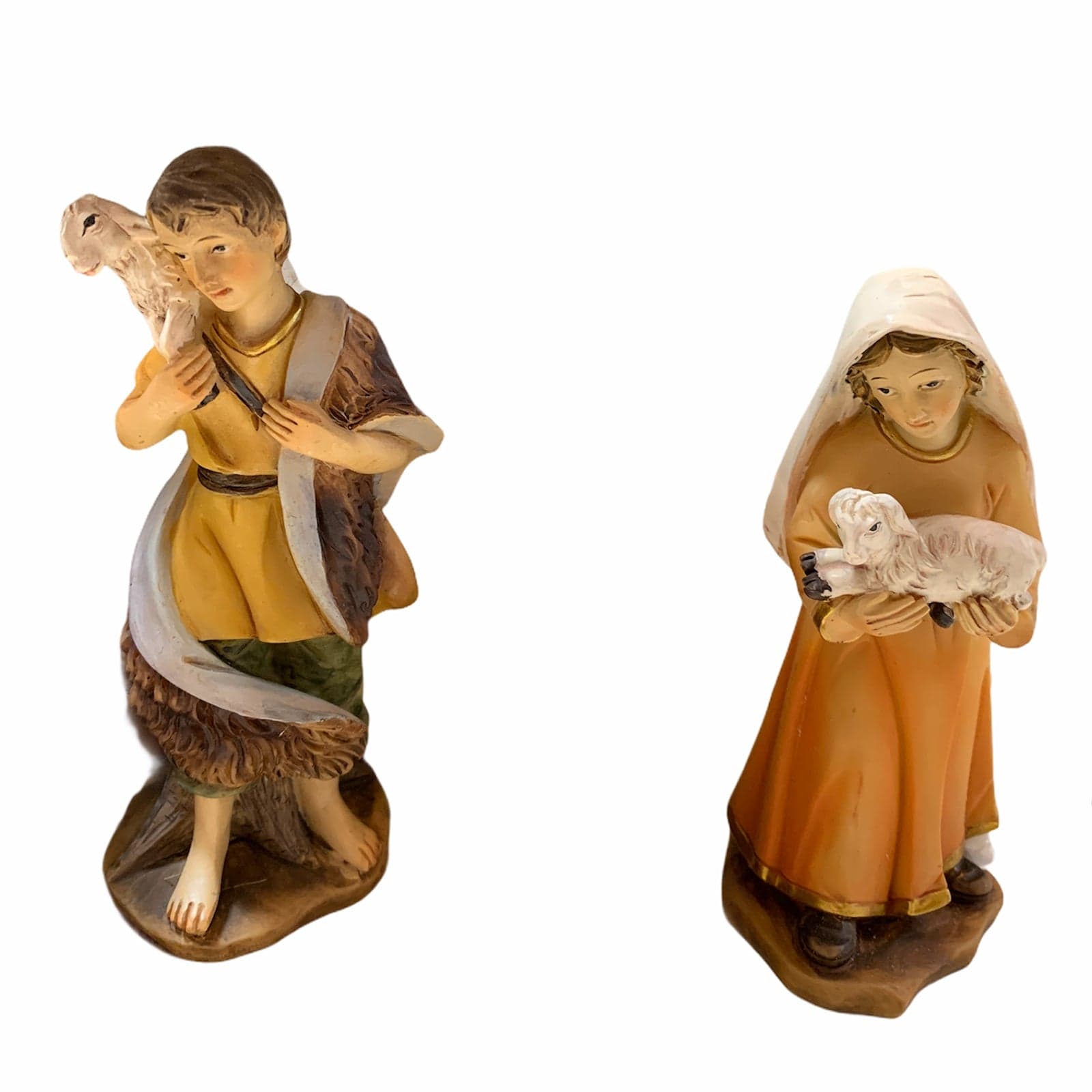 Capanna per presepe di natale con pastori e pecorelle h 17 cm - 2