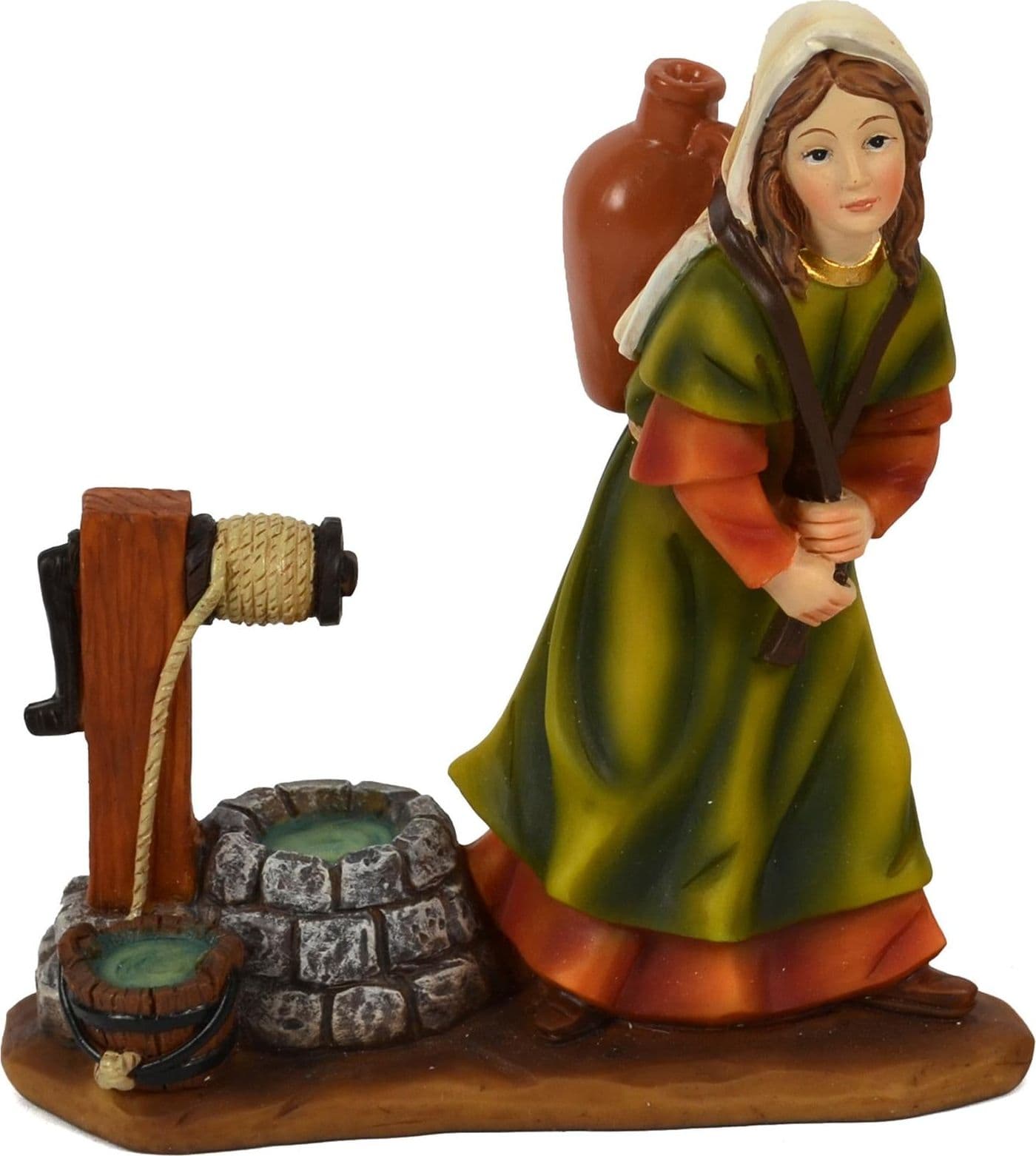 Pastorelle per presepe in poliresina commercianti h 11 cm 4 soggetti - 2
